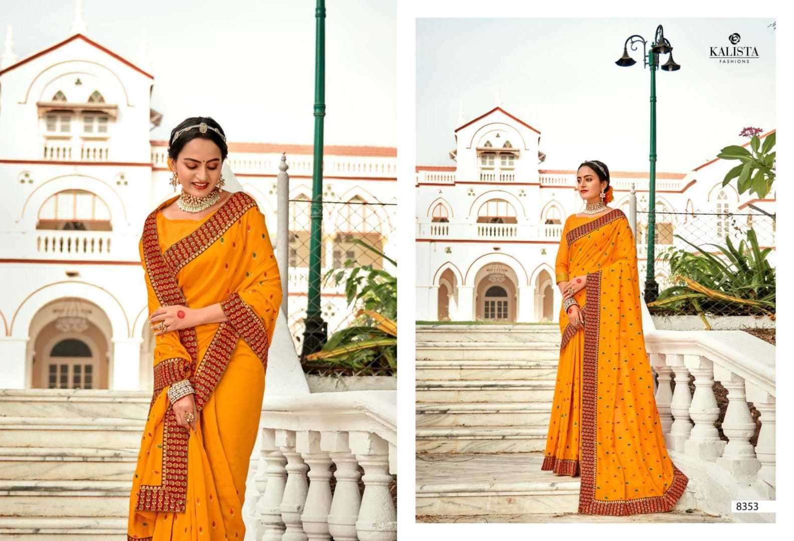 kalista fashion bell bottom series 8352-8358 vichitra silk saree