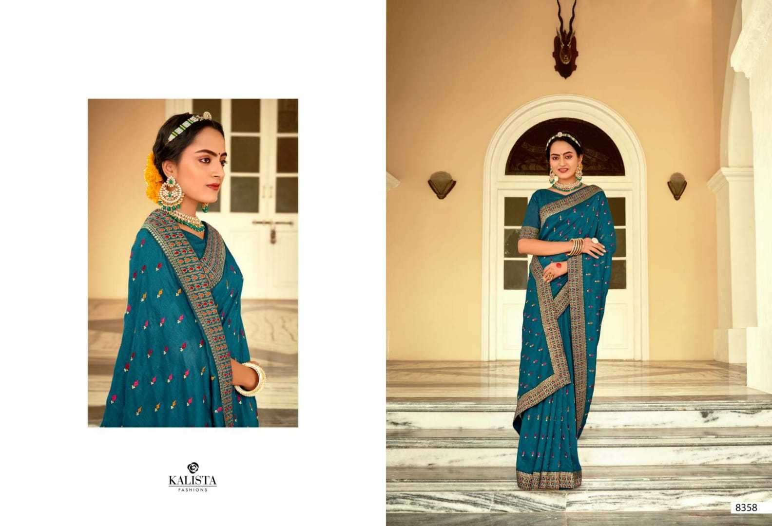 kalista fashion bell bottom series 8352-8358 vichitra silk saree