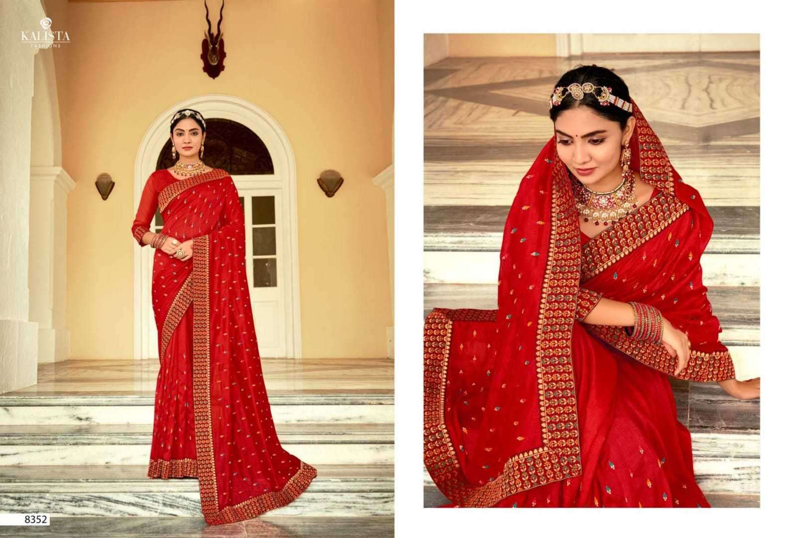 kalista fashion bell bottom series 8352-8358 vichitra silk saree