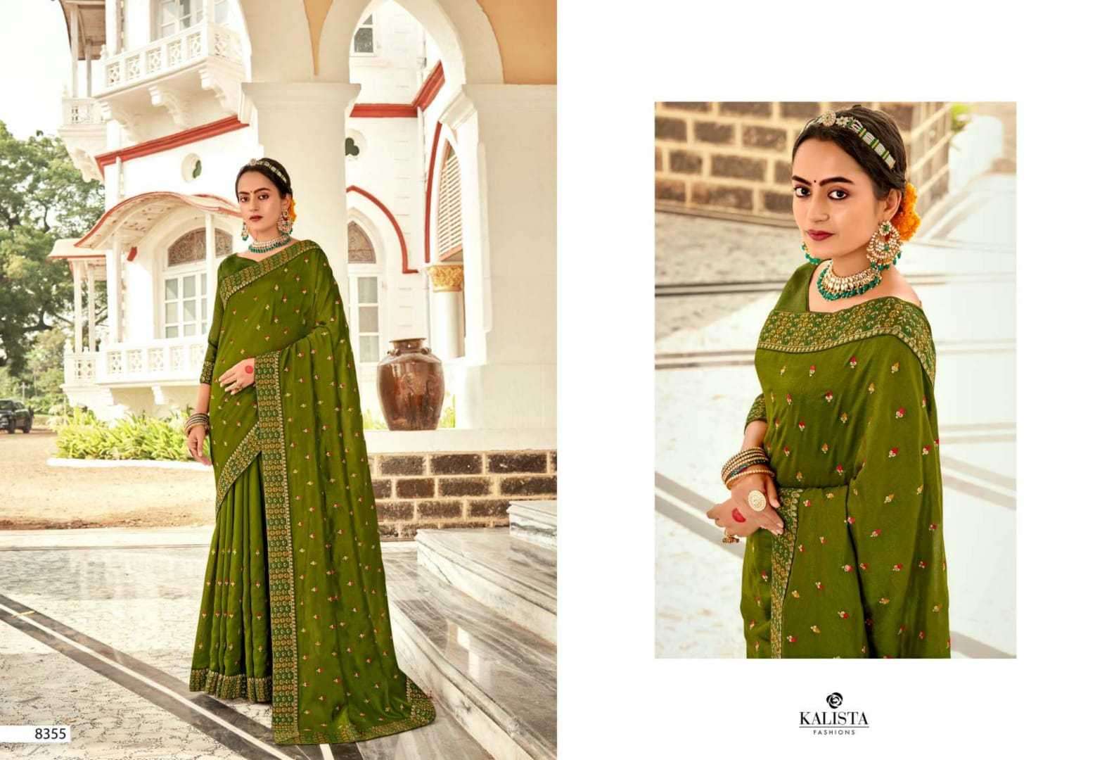 kalista fashion bell bottom series 8352-8358 vichitra silk saree