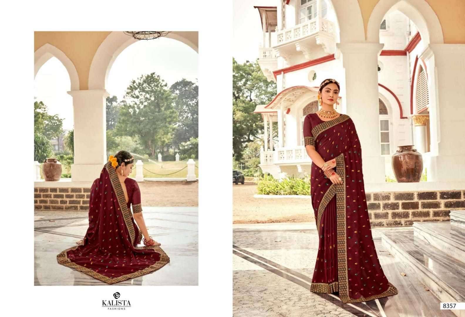kalista fashion bell bottom series 8352-8358 vichitra silk saree