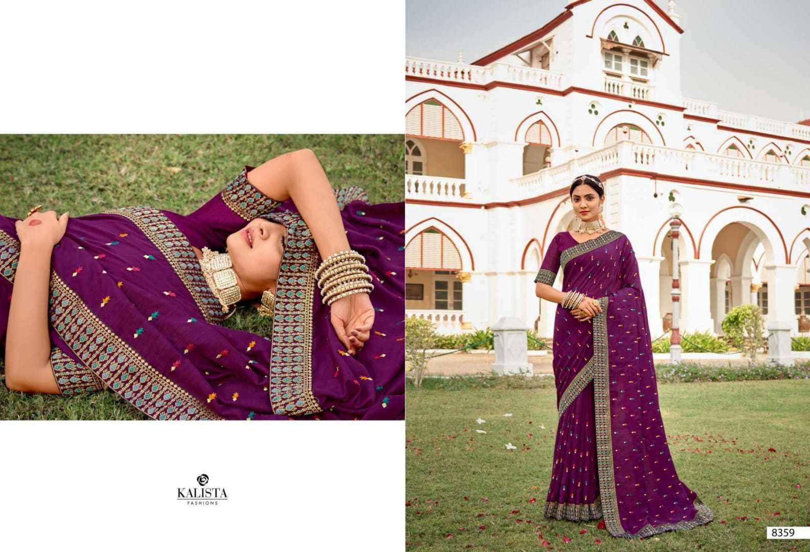kalista fashion bell bottom series 8352-8358 vichitra silk saree