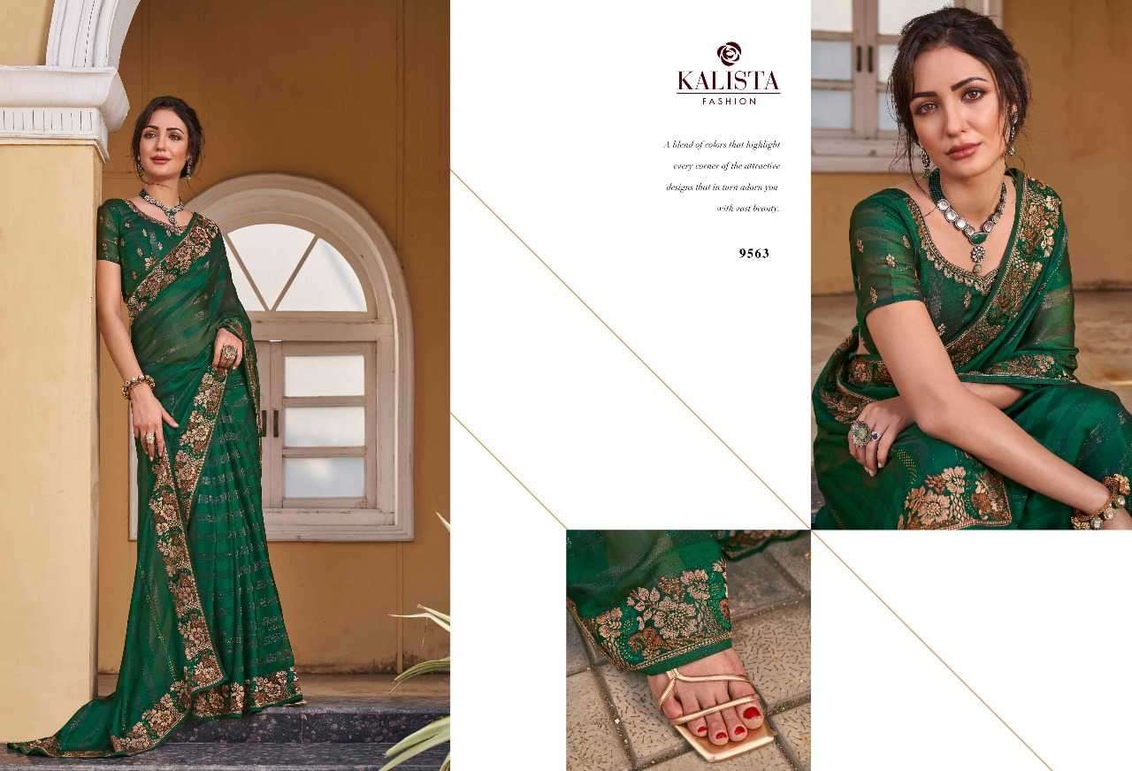 kalista fashion mausam series 9561-9566 Fine zari work saree