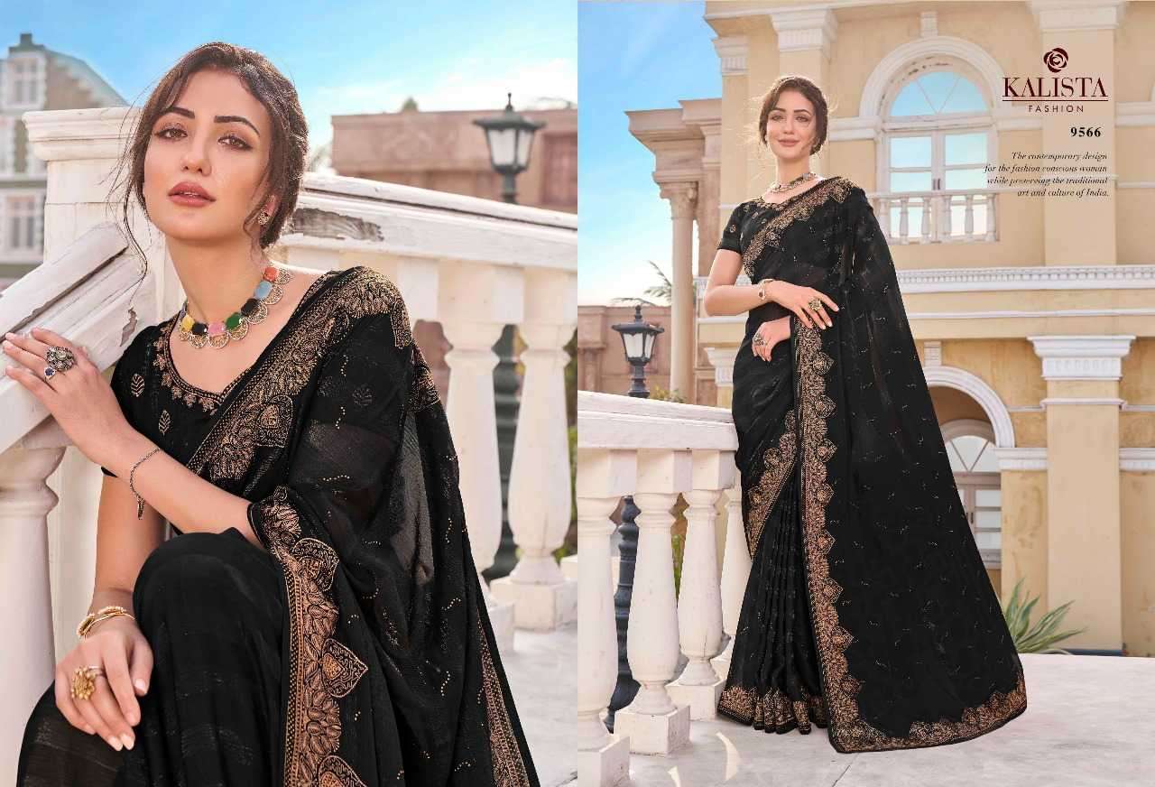 kalista fashion mausam series 9561-9566 Fine zari work saree