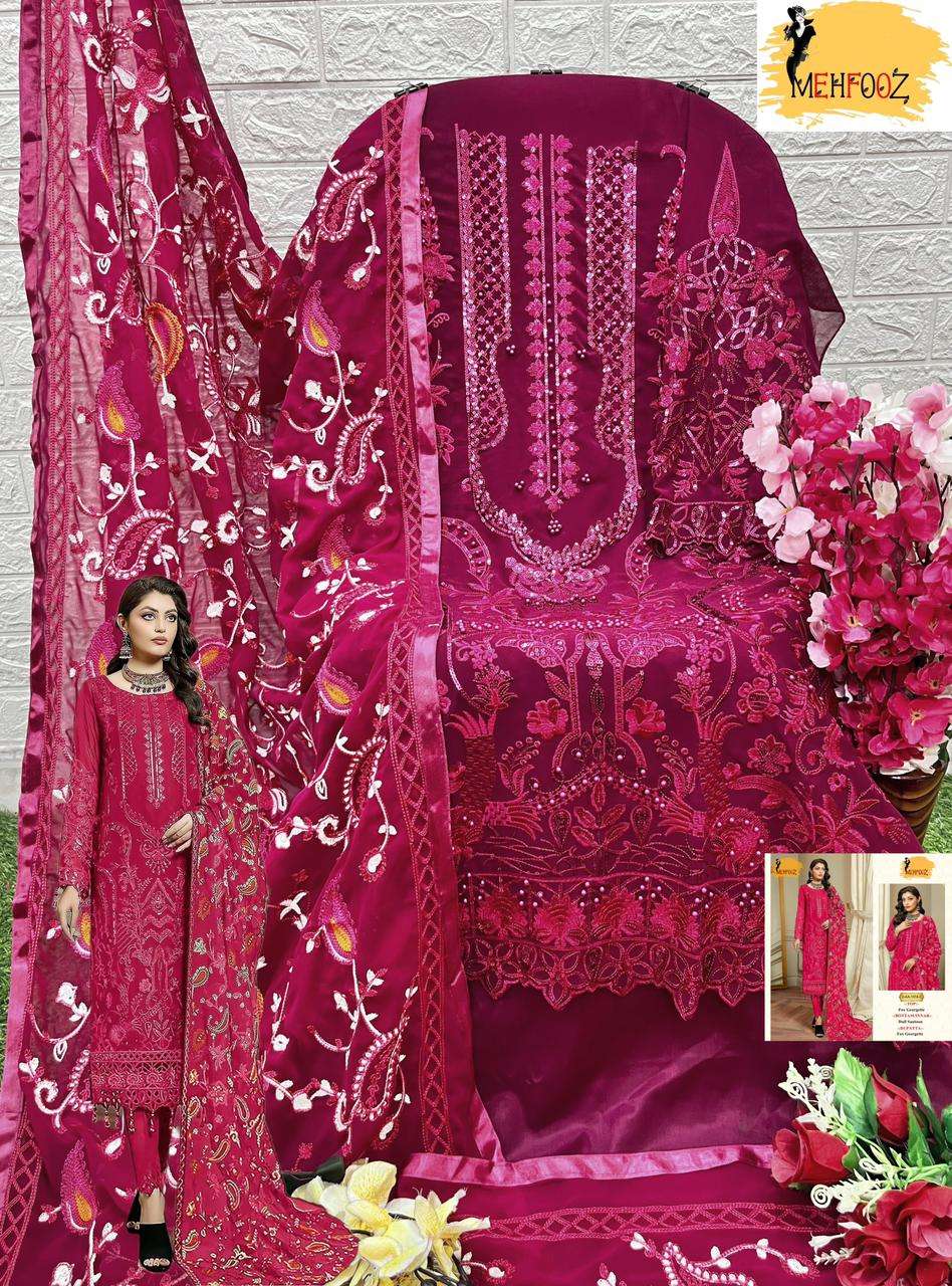 Mehfooz Pakistani Work series 1014 fox Jorjat work Suits