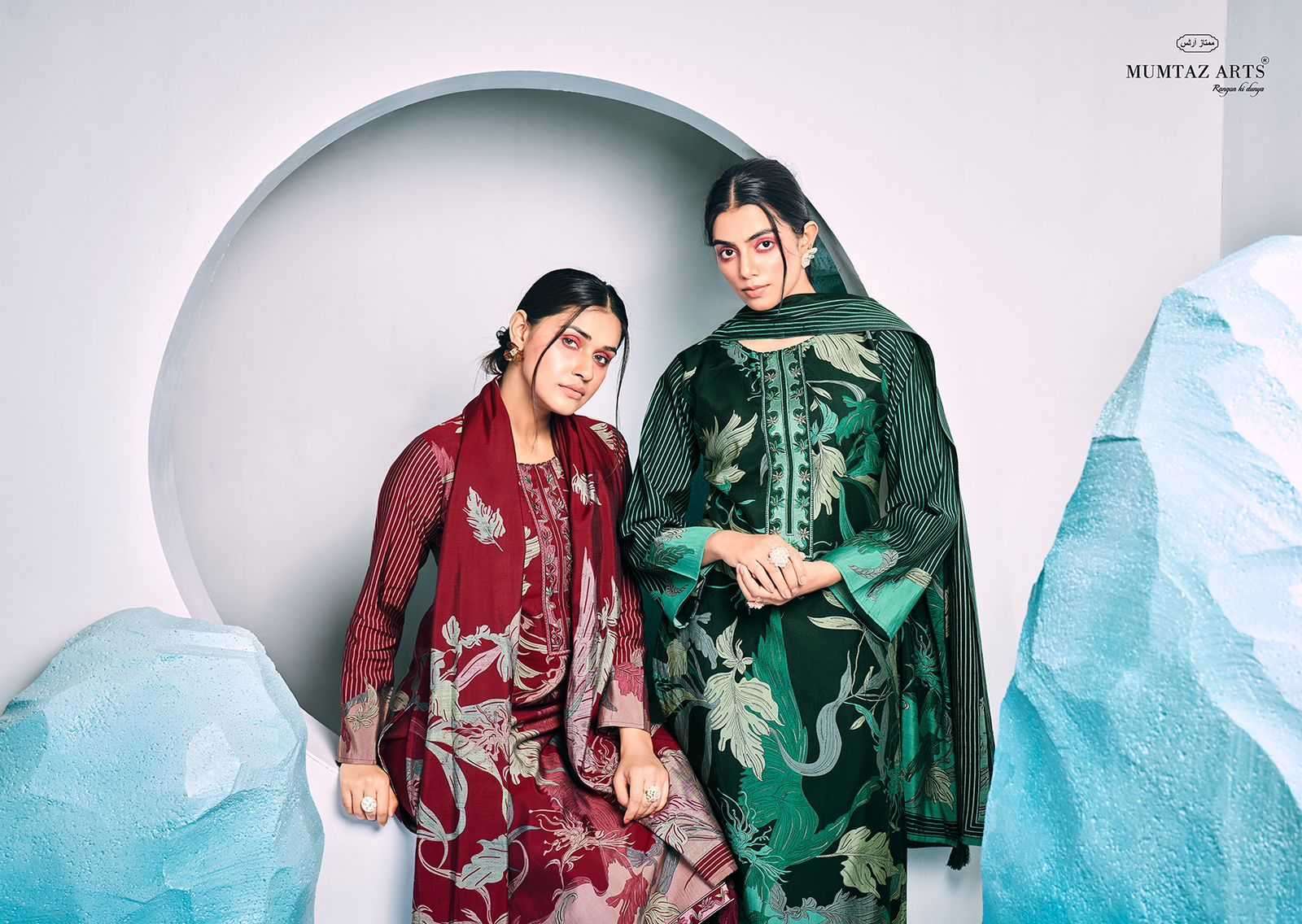 mumtaz arts vintage vogue series 4001-4004 pure viscose muslin suit
