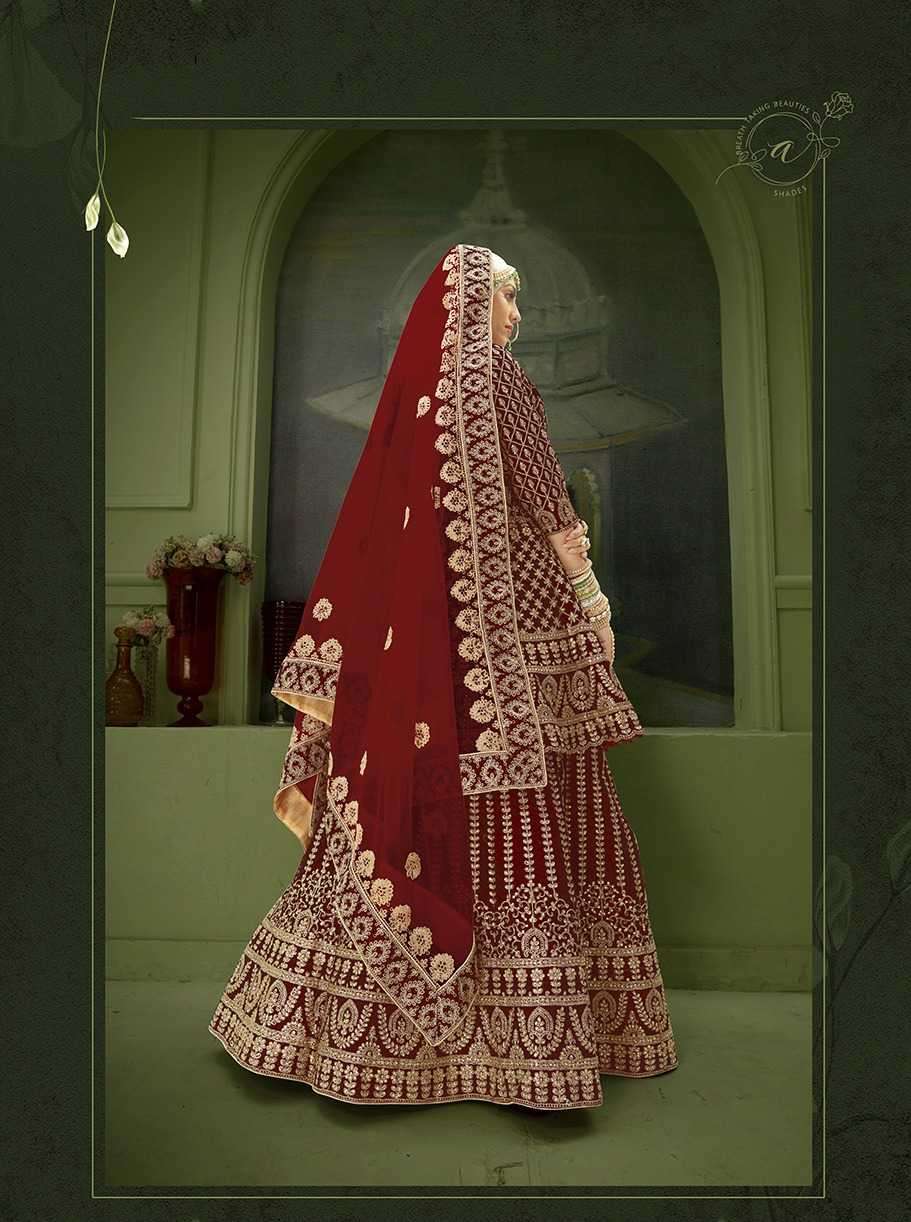 senhora peplum bridal heritage vol 8 series 2020-2021 9000 Heavy Velvet lehenga suit