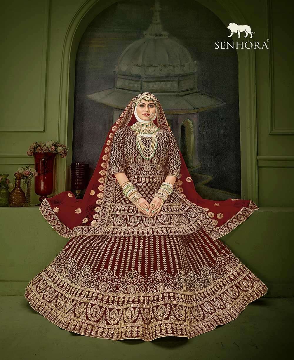 senhora peplum bridal heritage vol 8 series 2020-2021 9000 Heavy Velvet lehenga suit