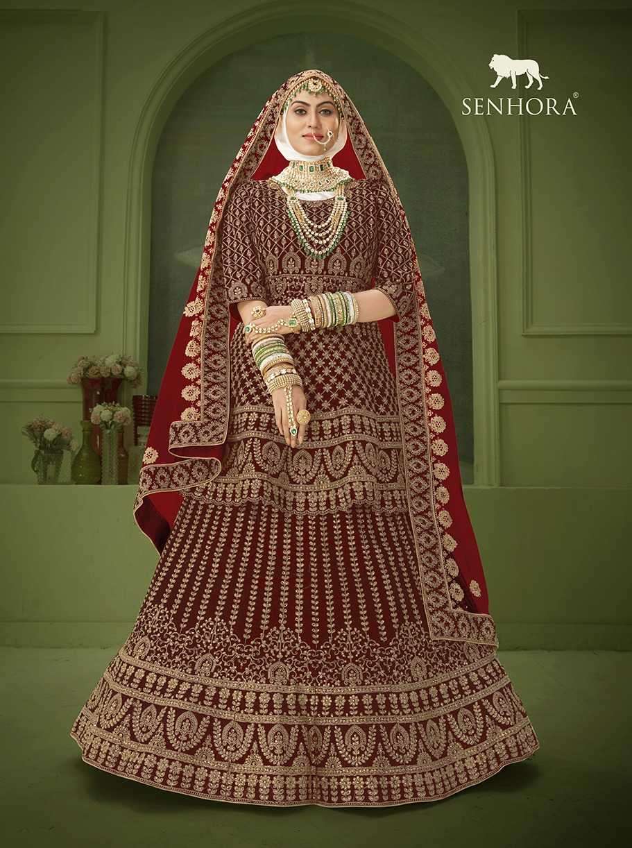 senhora peplum bridal heritage vol 8 series 2020-2021 9000 Heavy Velvet lehenga suit