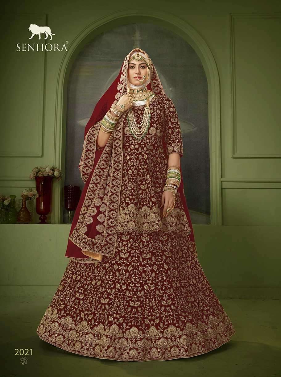 senhora peplum bridal heritage vol 8 series 2020-2021 9000 Heavy Velvet lehenga suit
