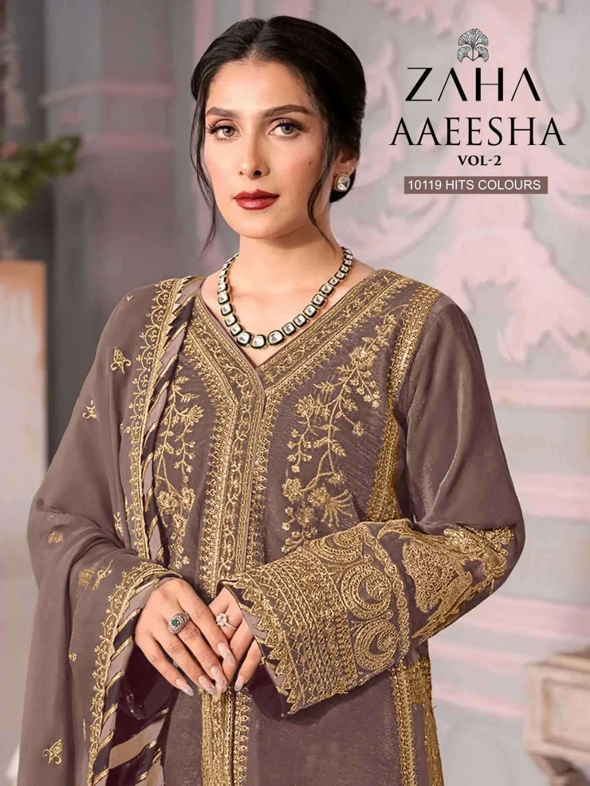 zaha aaeesha vol 2 10119 tuvw hit colors georgette suit 