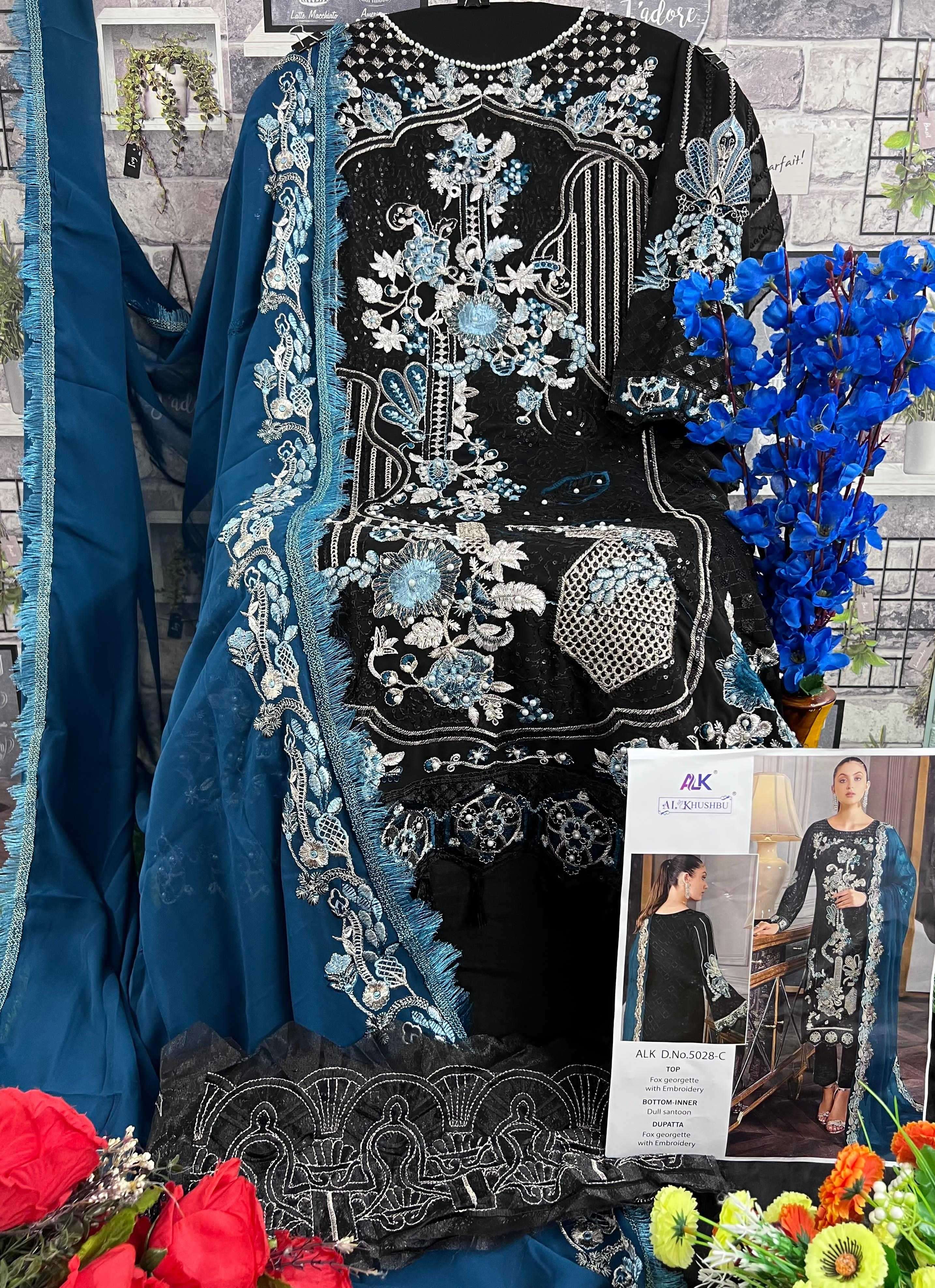 al khushbu 5028 colors georgette with heavy embroidered suit 
