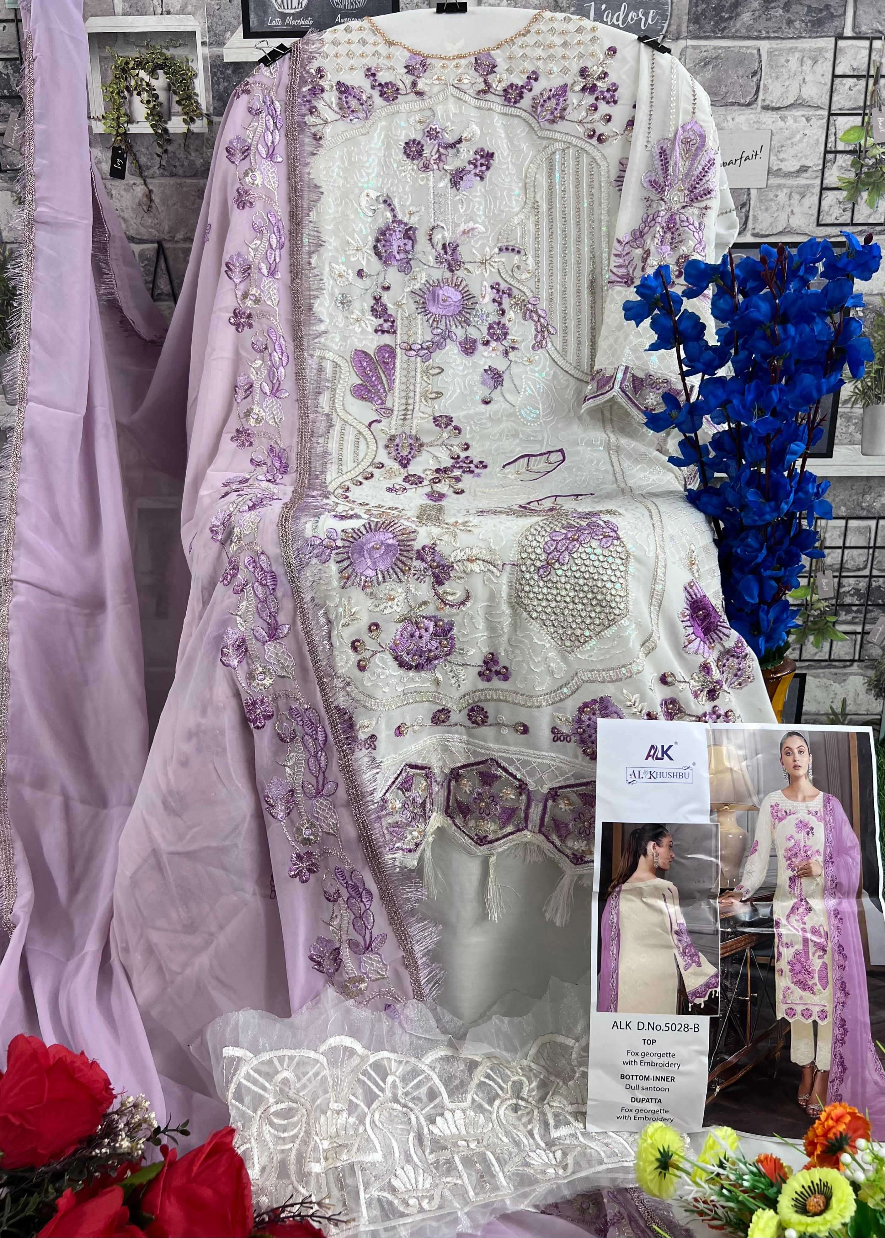 al khushbu 5028 colors georgette with heavy embroidered suit 