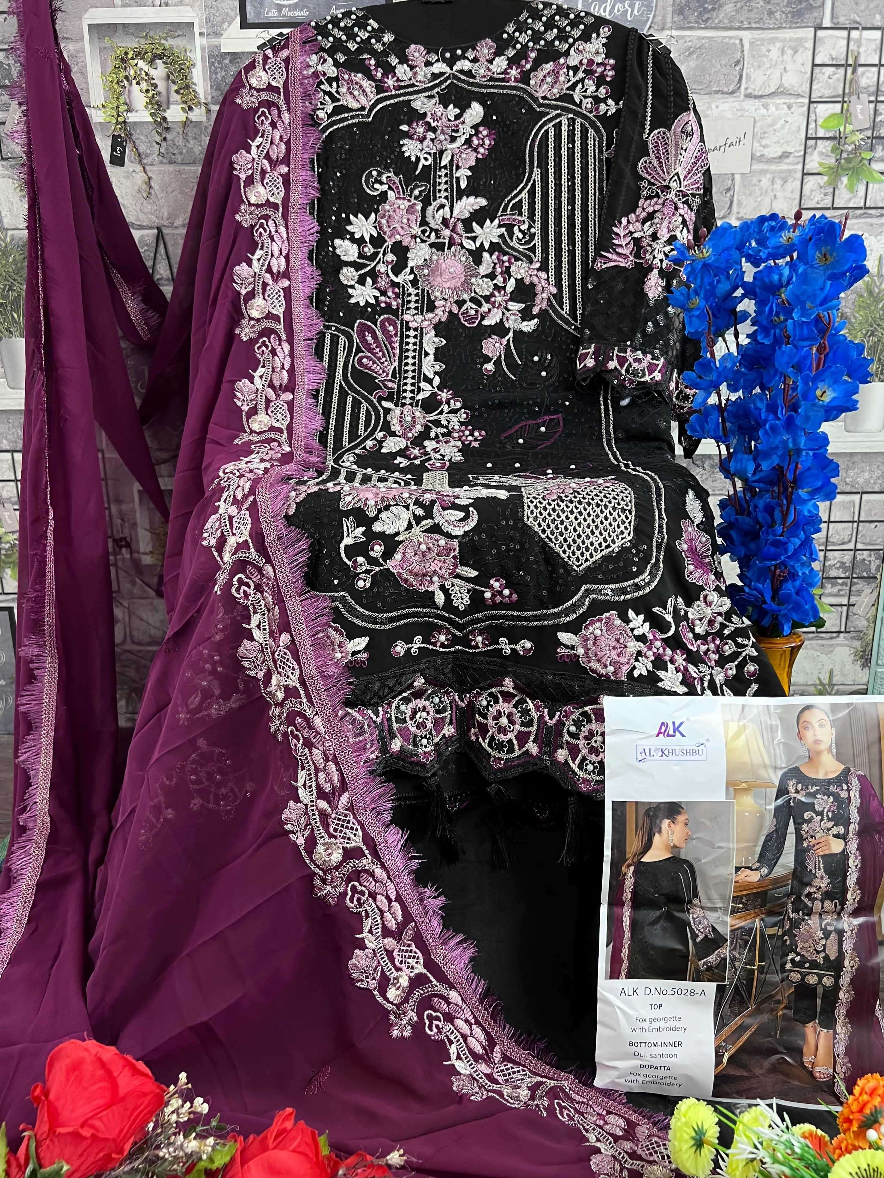al khushbu 5028 colors georgette with heavy embroidered suit 