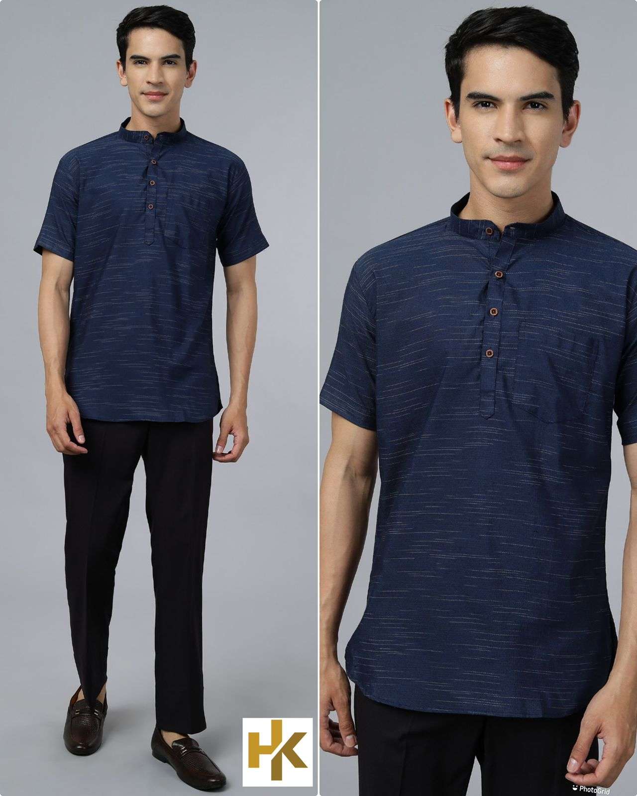 Desi boys Short Sleeves Khadhi kurta with pocket in 6 colors