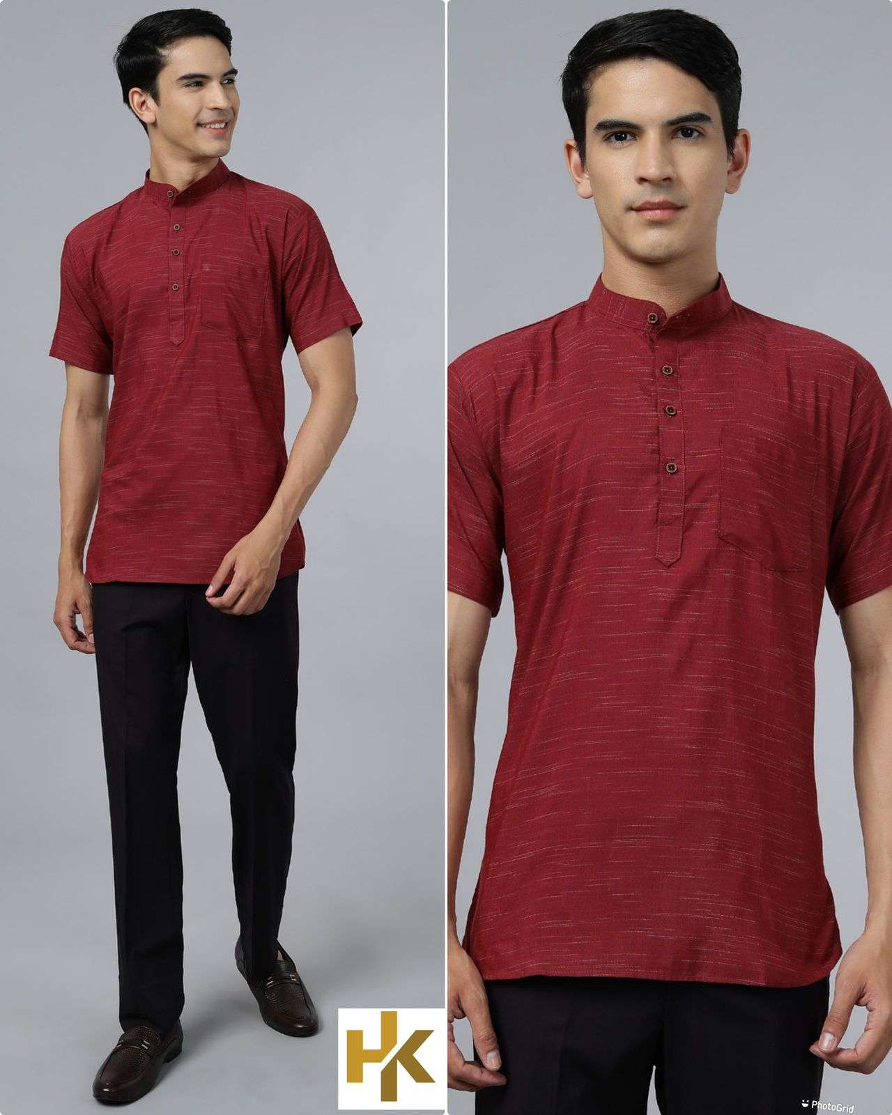 Desi boys Short Sleeves Khadhi kurta with pocket in 6 colors