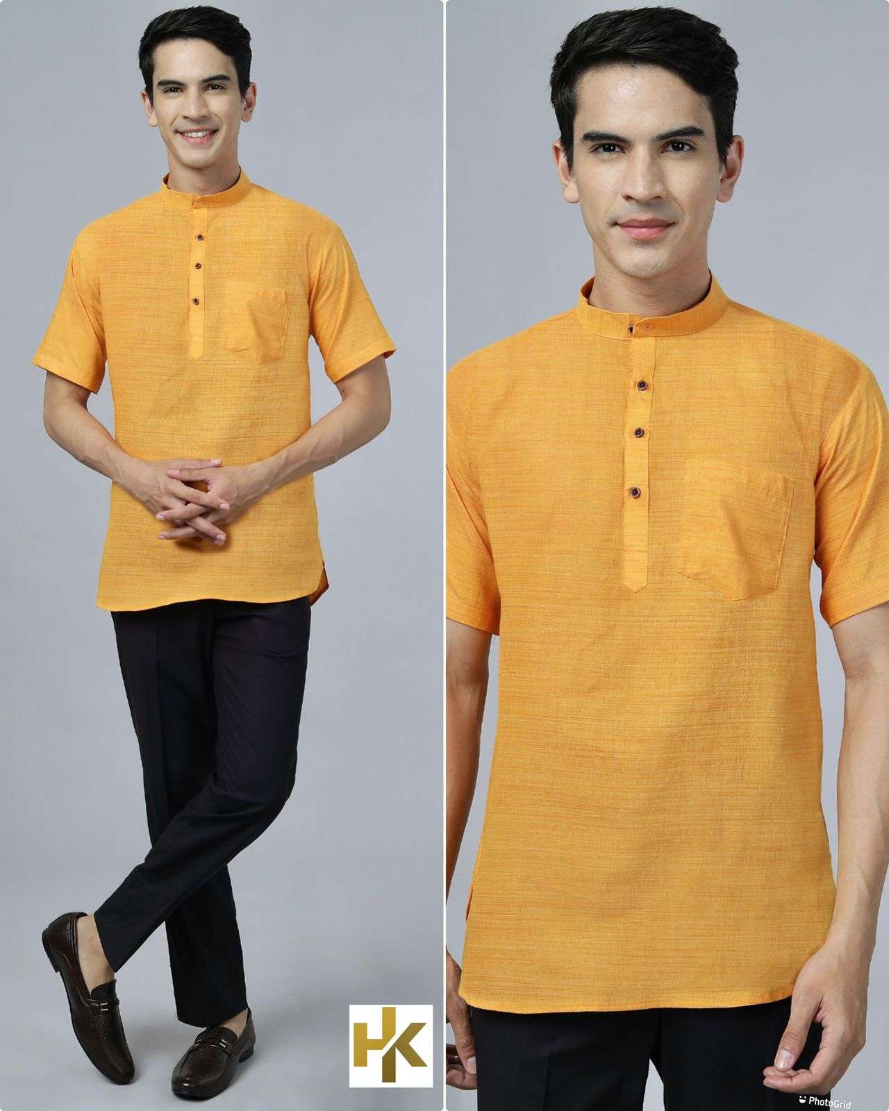 Desi boys Short Sleeves Khadhi kurta with pocket in 6 colors