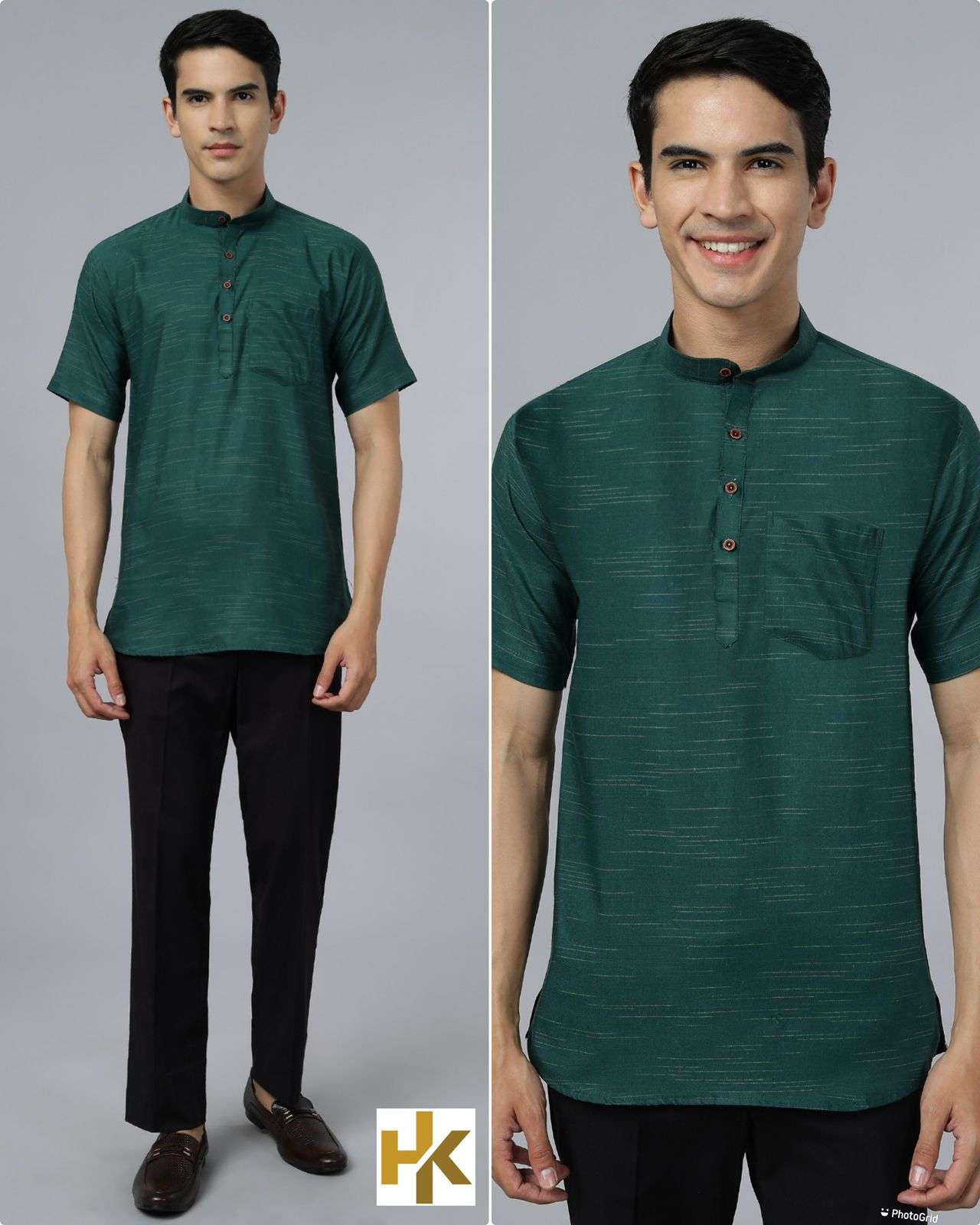 Desi boys Short Sleeves Khadhi kurta with pocket in 6 colors