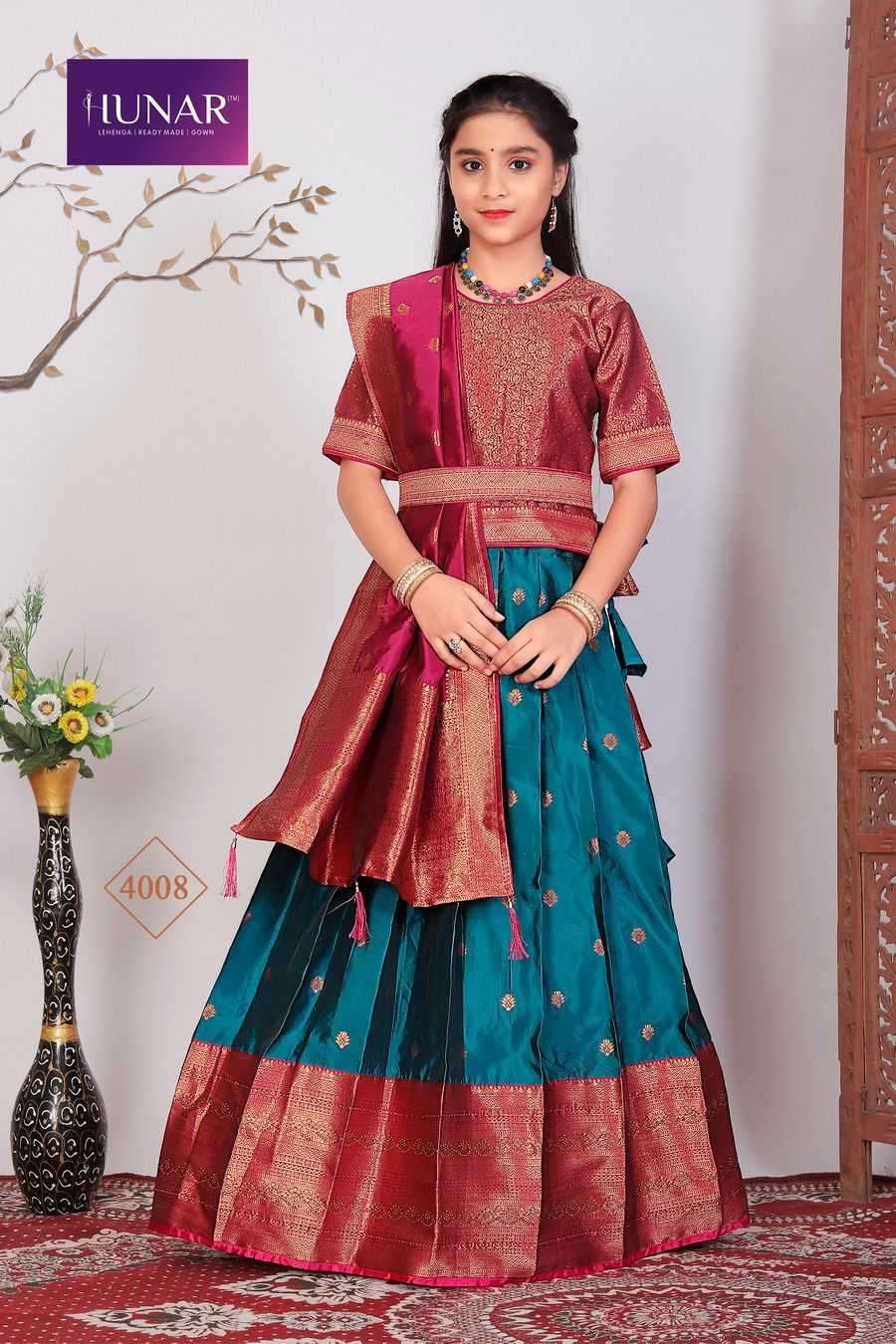 Buy Red Art Silk Kids Lehenga Choli (NFG-058) Online