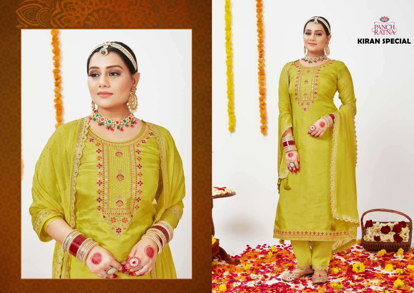 panch ratna kiran Pure Organza Shimar Silk With Jaipuri Work & Slive Work suit