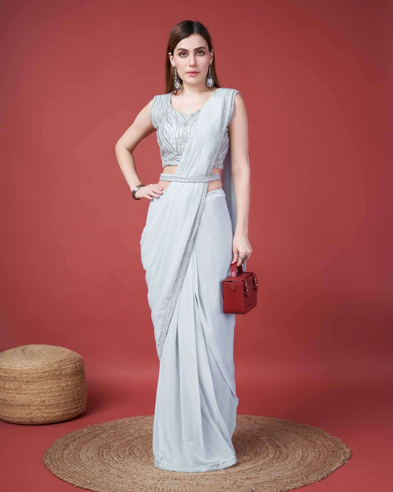 pr a307 designer party wear georgette emboridery work stylish readymade sarees