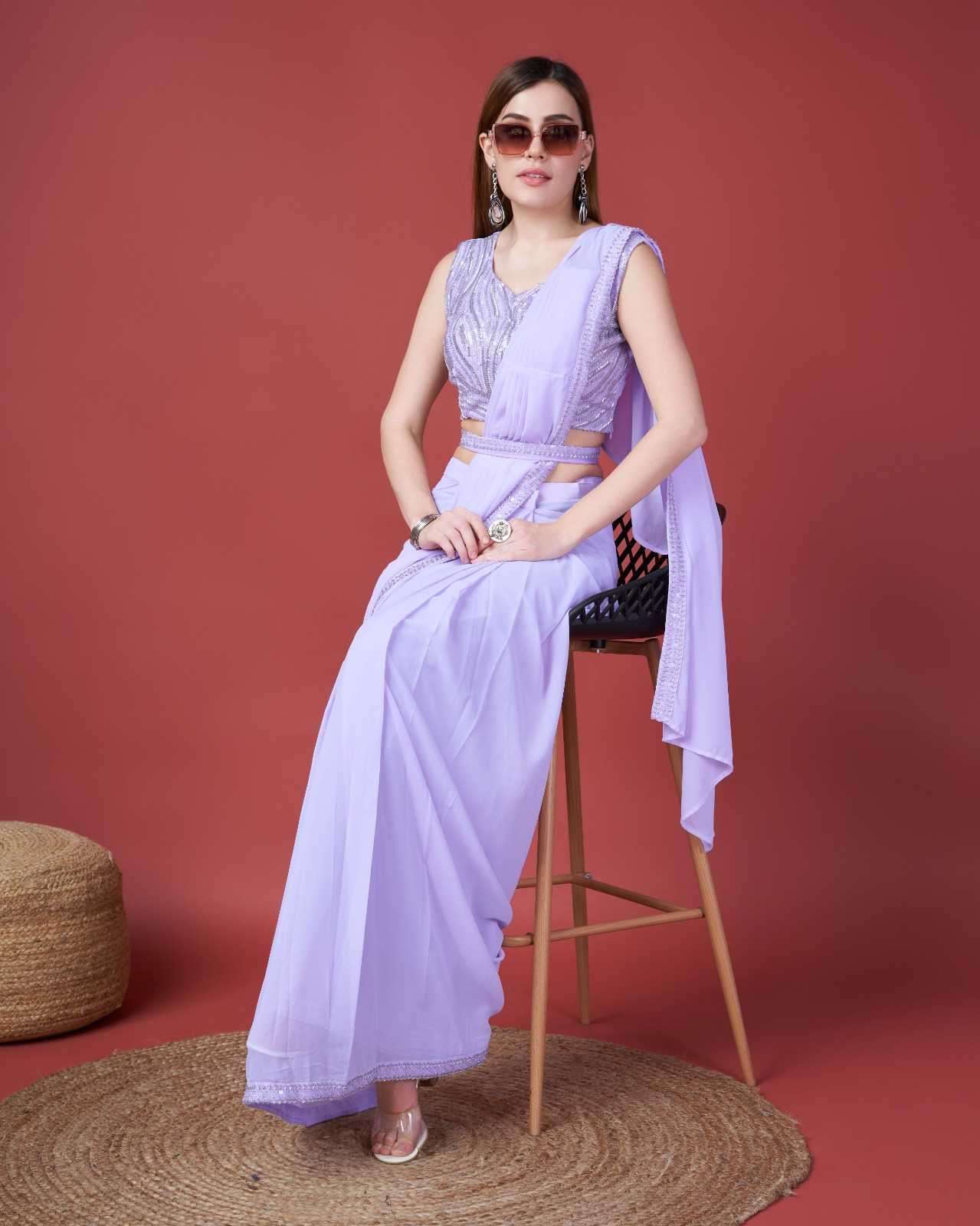 pr a307 designer party wear georgette emboridery work stylish readymade sarees