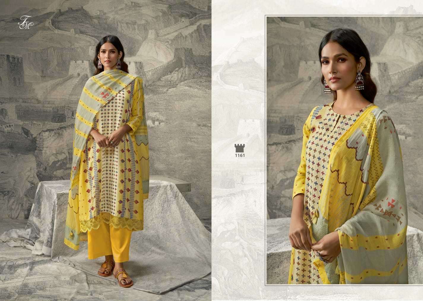t&m designer indian heritage series 1121-1171 pure linen suit 