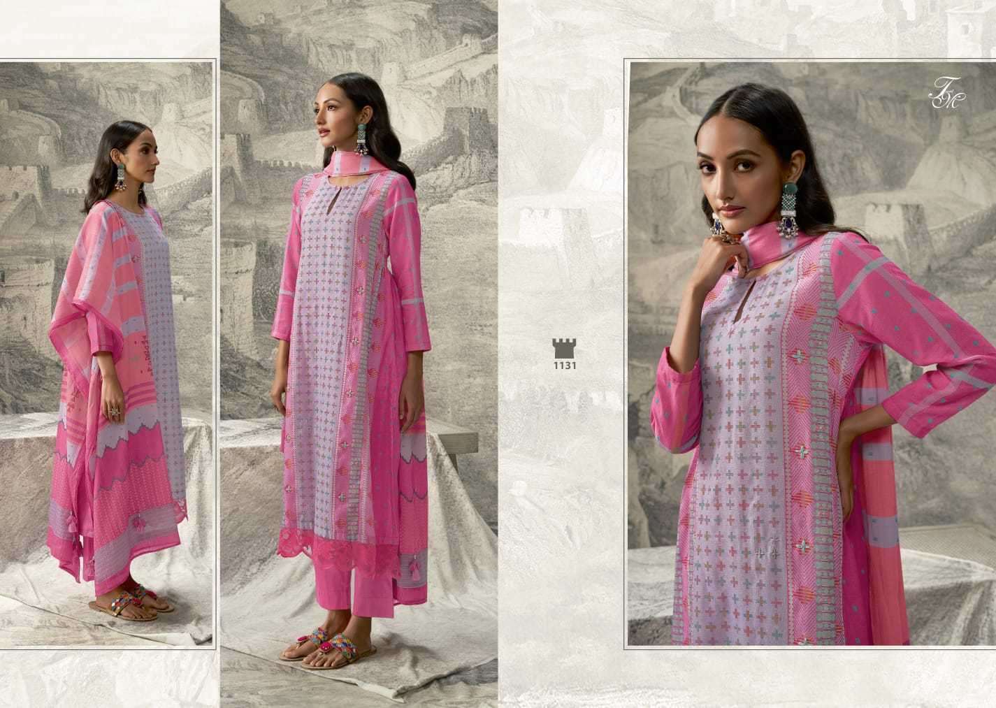 t&m designer indian heritage series 1121-1171 pure linen suit 