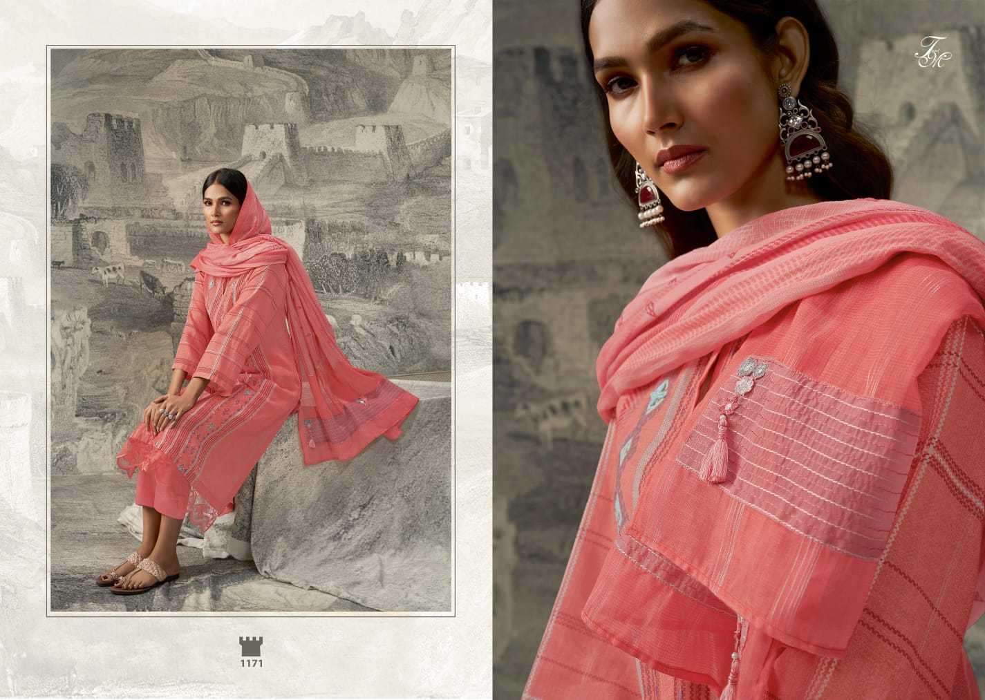 t&m designer indian heritage series 1121-1171 pure linen suit 
