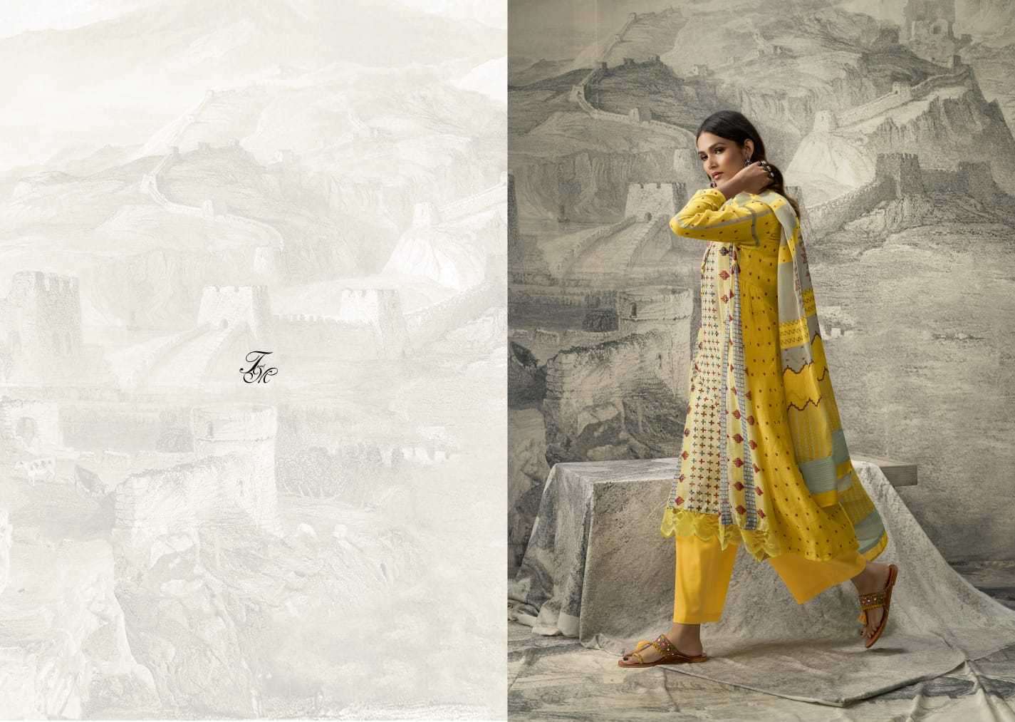 t&m designer indian heritage series 1121-1171 pure linen suit 