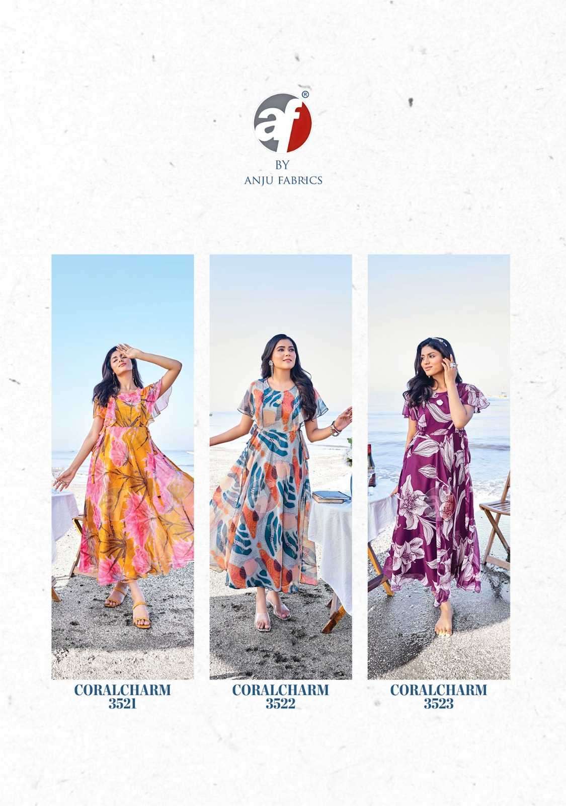anju fab coral charm vol 4 series 3521-3526 viscose premium kurti 