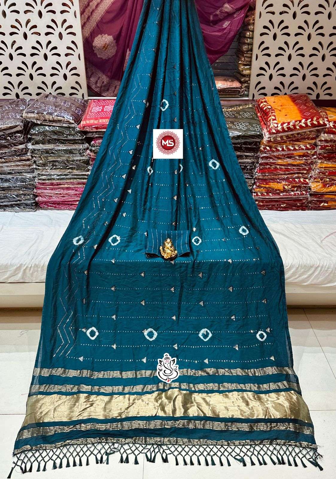 ms brand 0624 designer soft handmade SIBORI cotton silk saree 