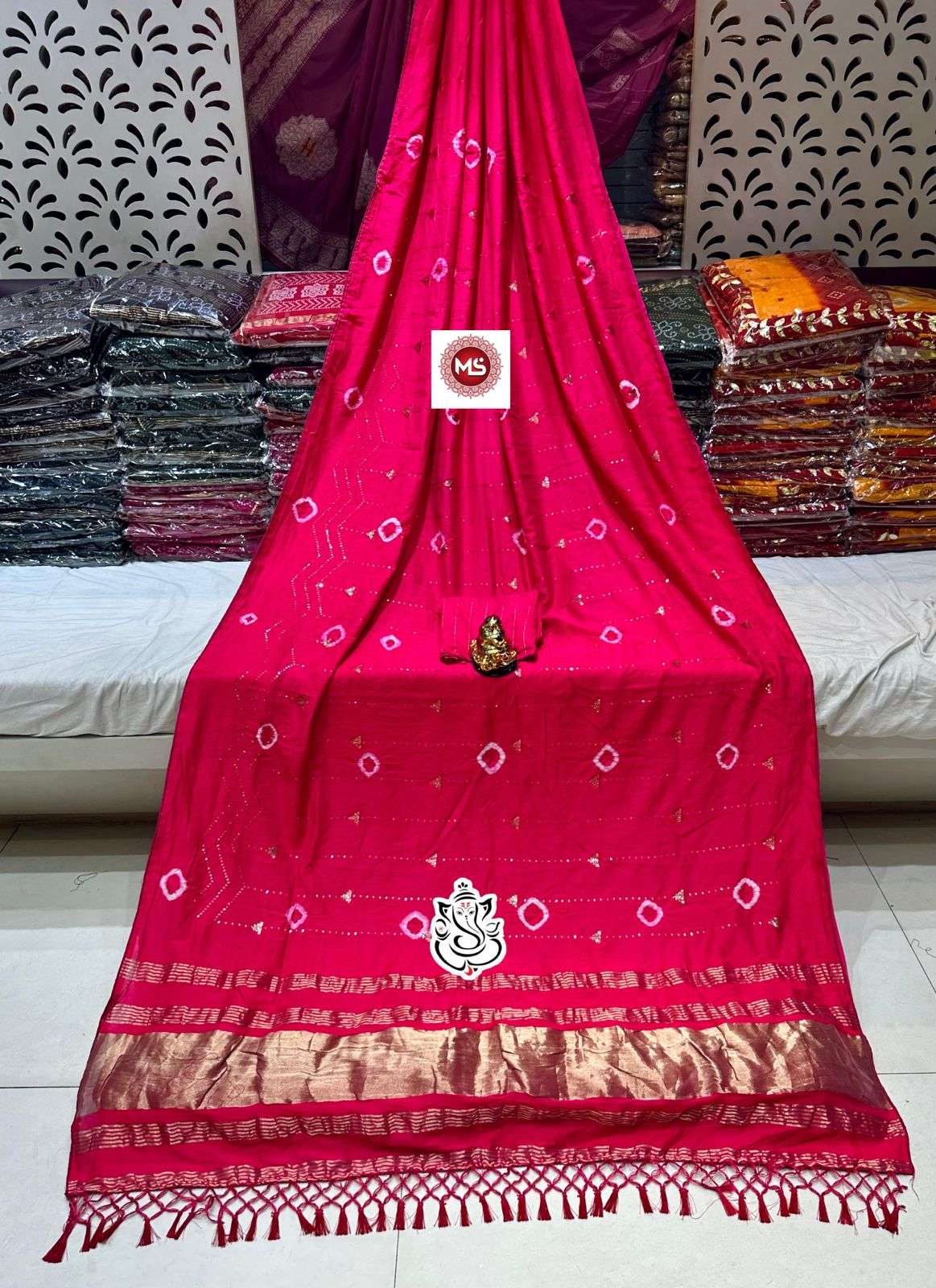 ms brand 0624 designer soft handmade SIBORI cotton silk saree 