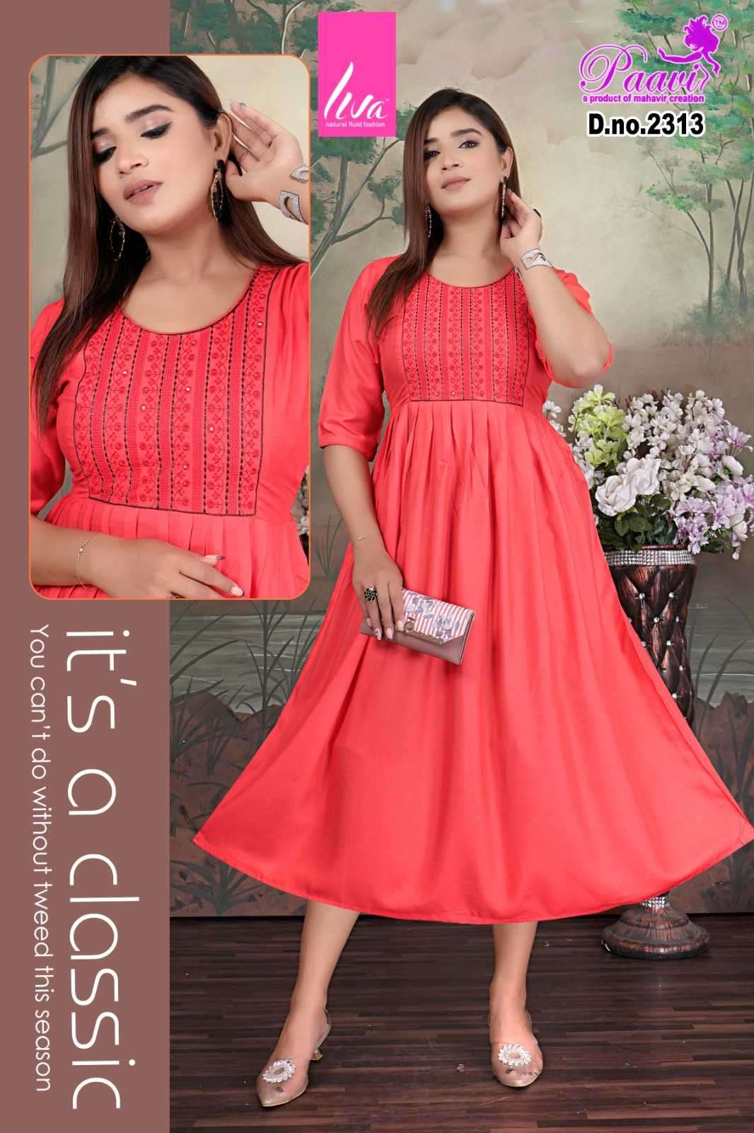paavi falak Plain Rayon LIVA TAG APPROVED kurti