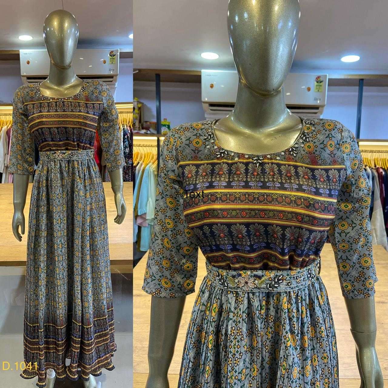 pr handwork khatli work gown part 2 Chinon Print With Khatli work gown