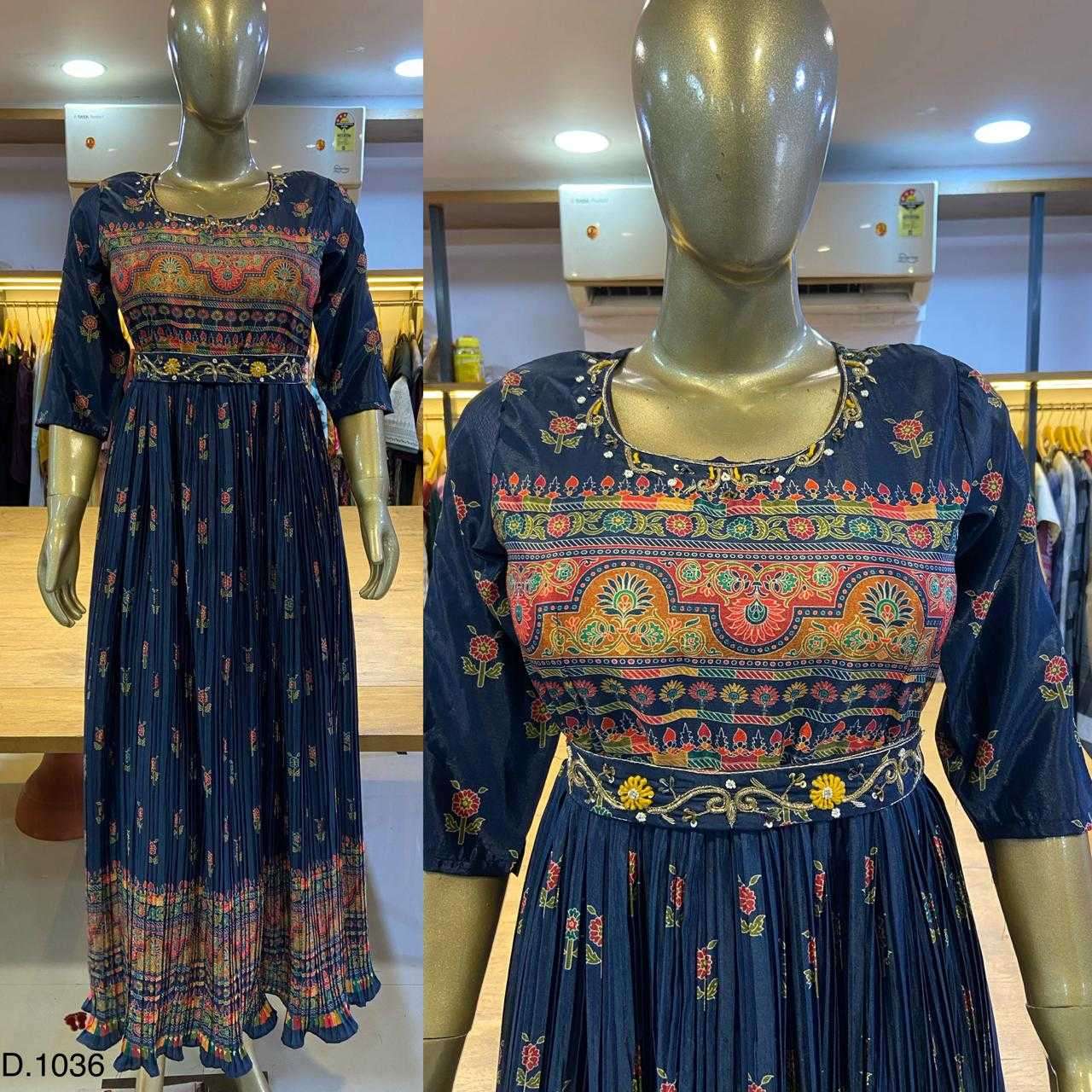 pr handwork khatli work gown part 2 Chinon Print With Khatli work gown