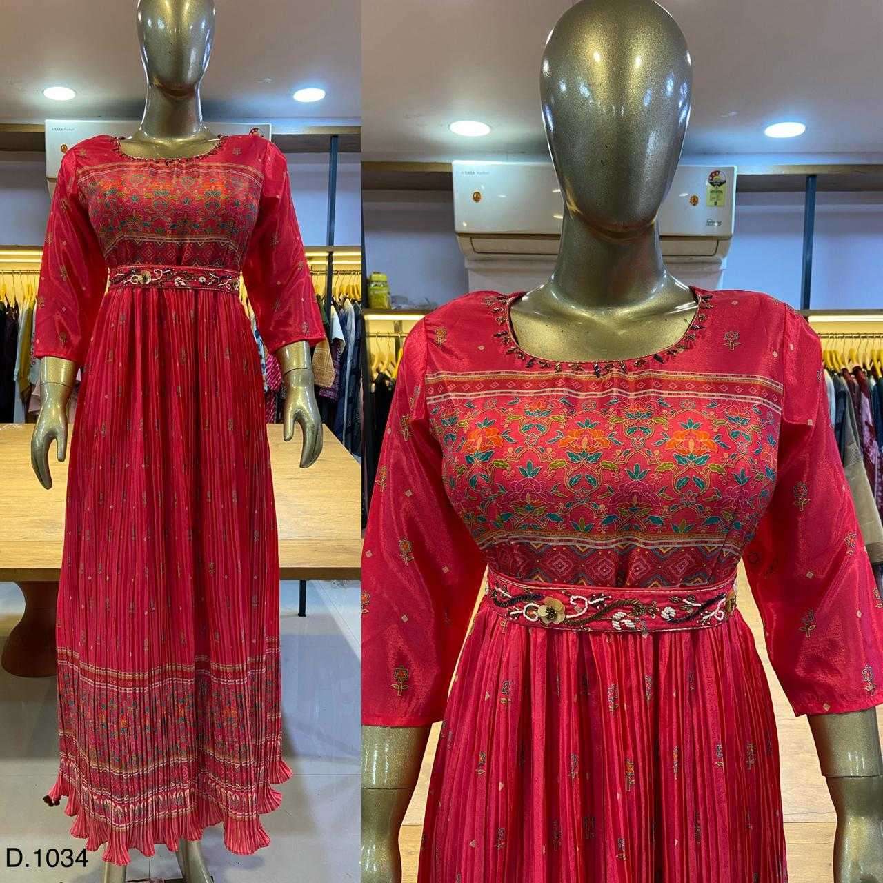pr handwork khatli work gown part 2 Chinon Print With Khatli work gown