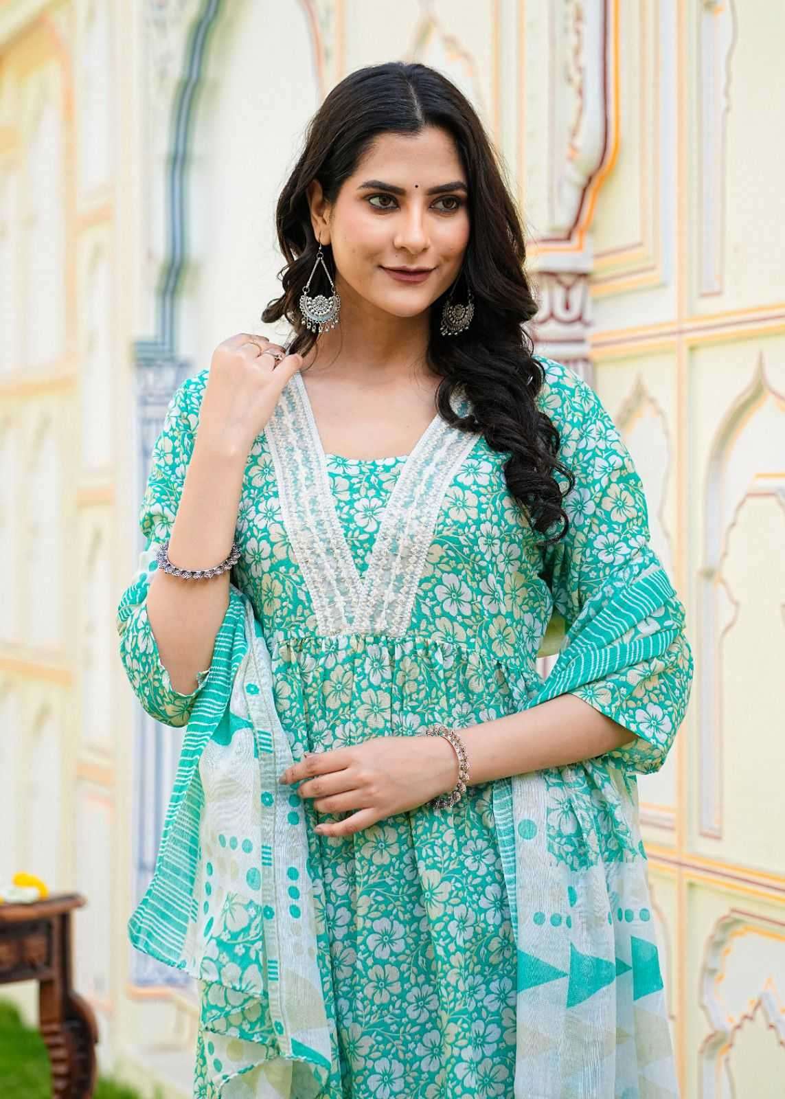 pr heritage nyra 3pcs set work adorable readymade nayra cut salwar suit