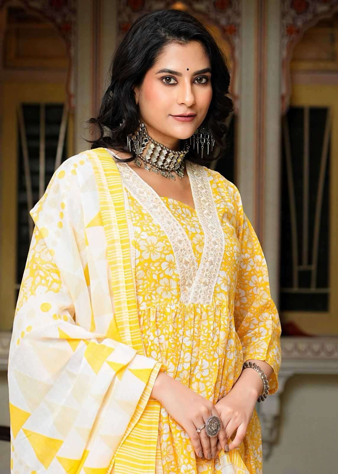 pr heritage nyra 3pcs set work adorable readymade nayra cut salwar suit