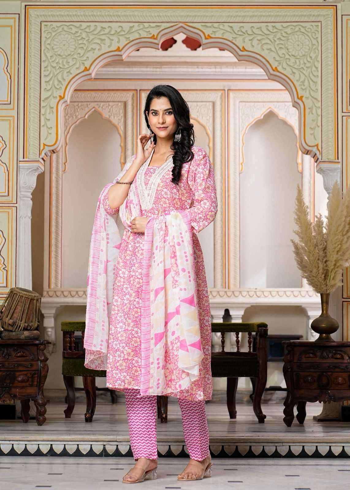 pr heritage nyra 3pcs set work adorable readymade nayra cut salwar suit
