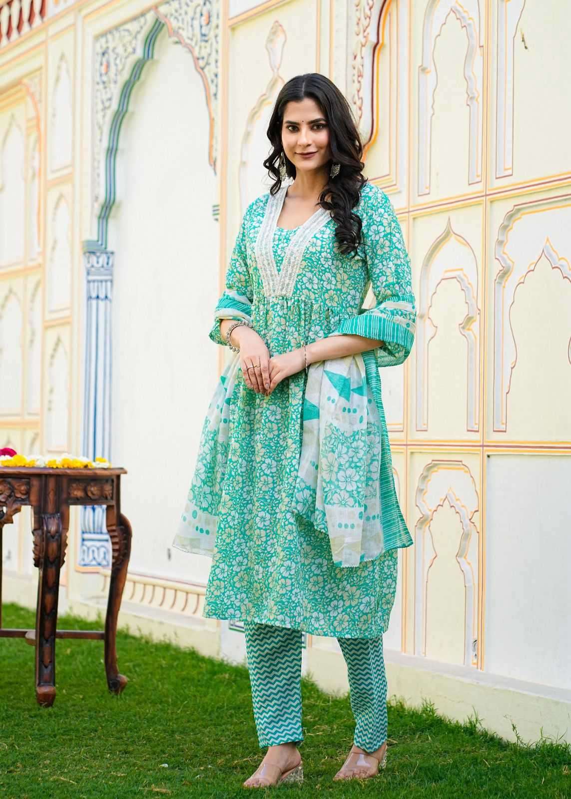 pr heritage nyra 3pcs set work adorable readymade nayra cut salwar suit