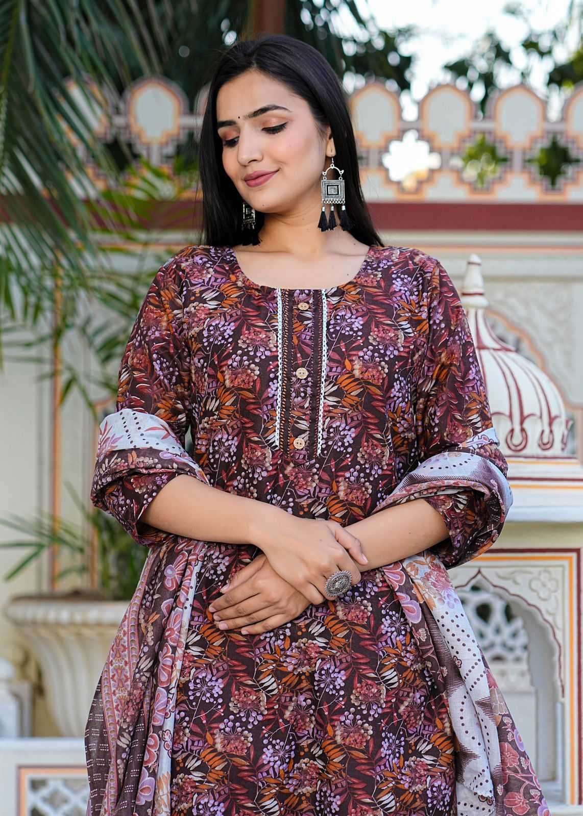 pr heritage slub cotton 3pcs fullstitch salwar kameez combo set