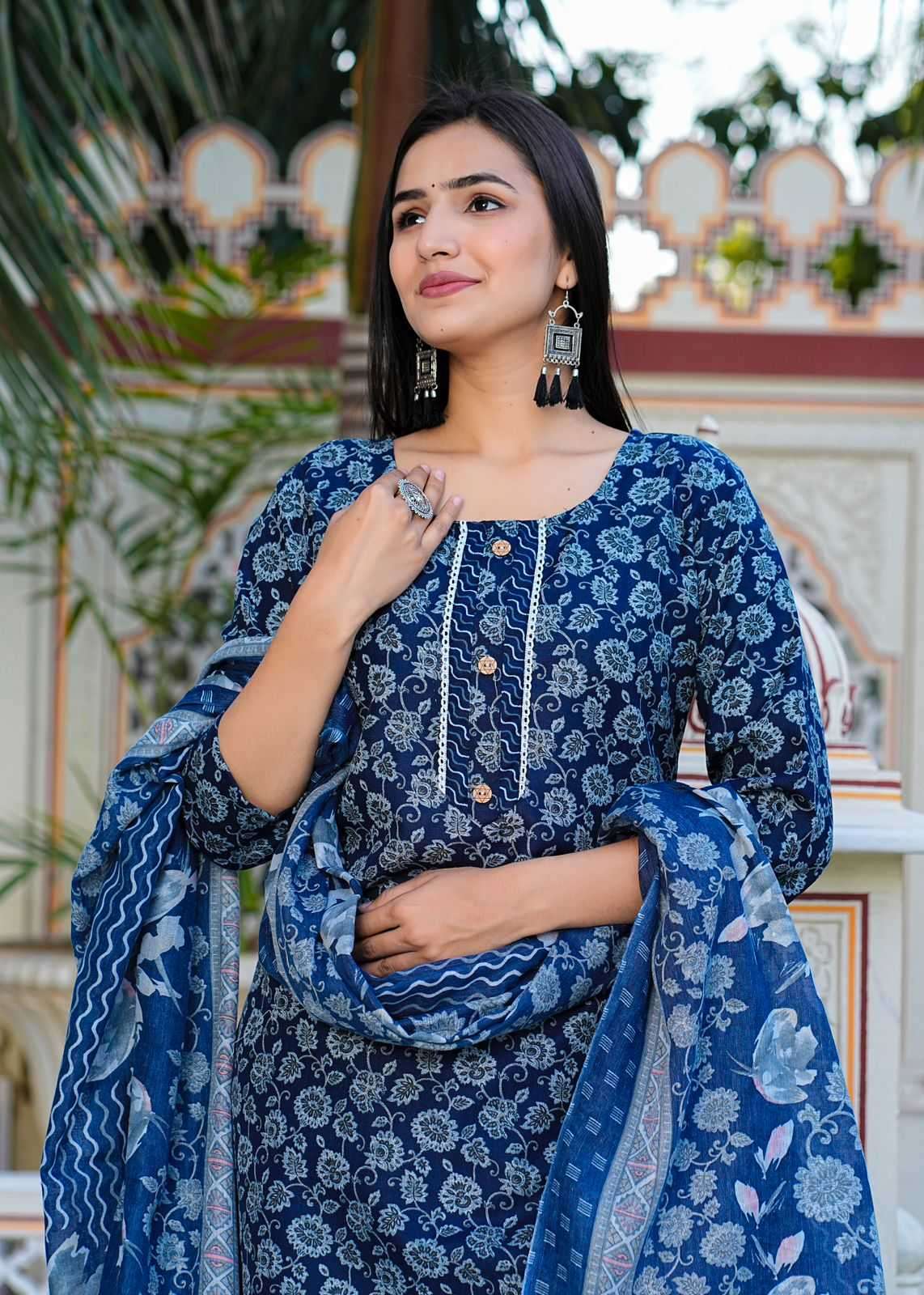 pr heritage slub cotton 3pcs fullstitch salwar kameez combo set