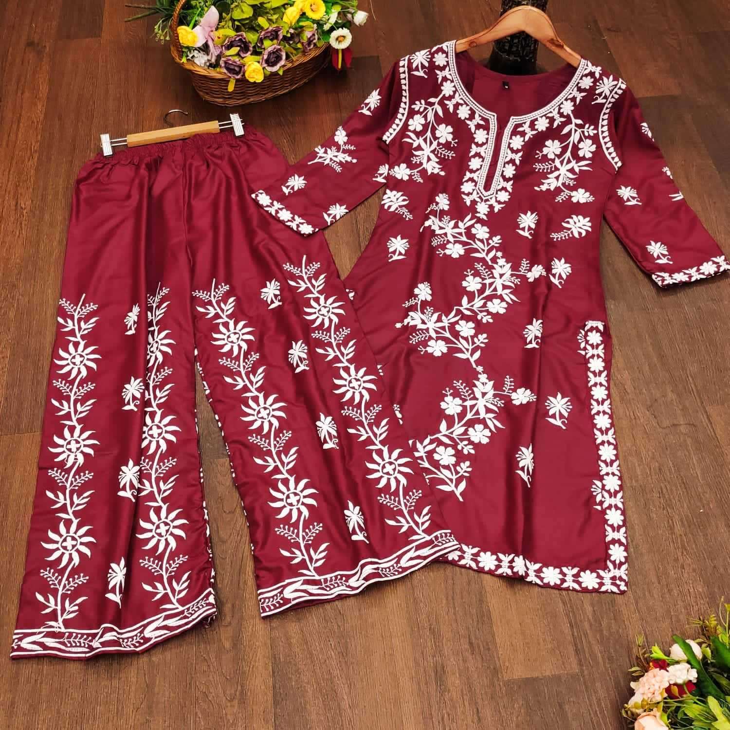 pr rasili nx readymade elegant embroidery work kurti pant plus sizes
