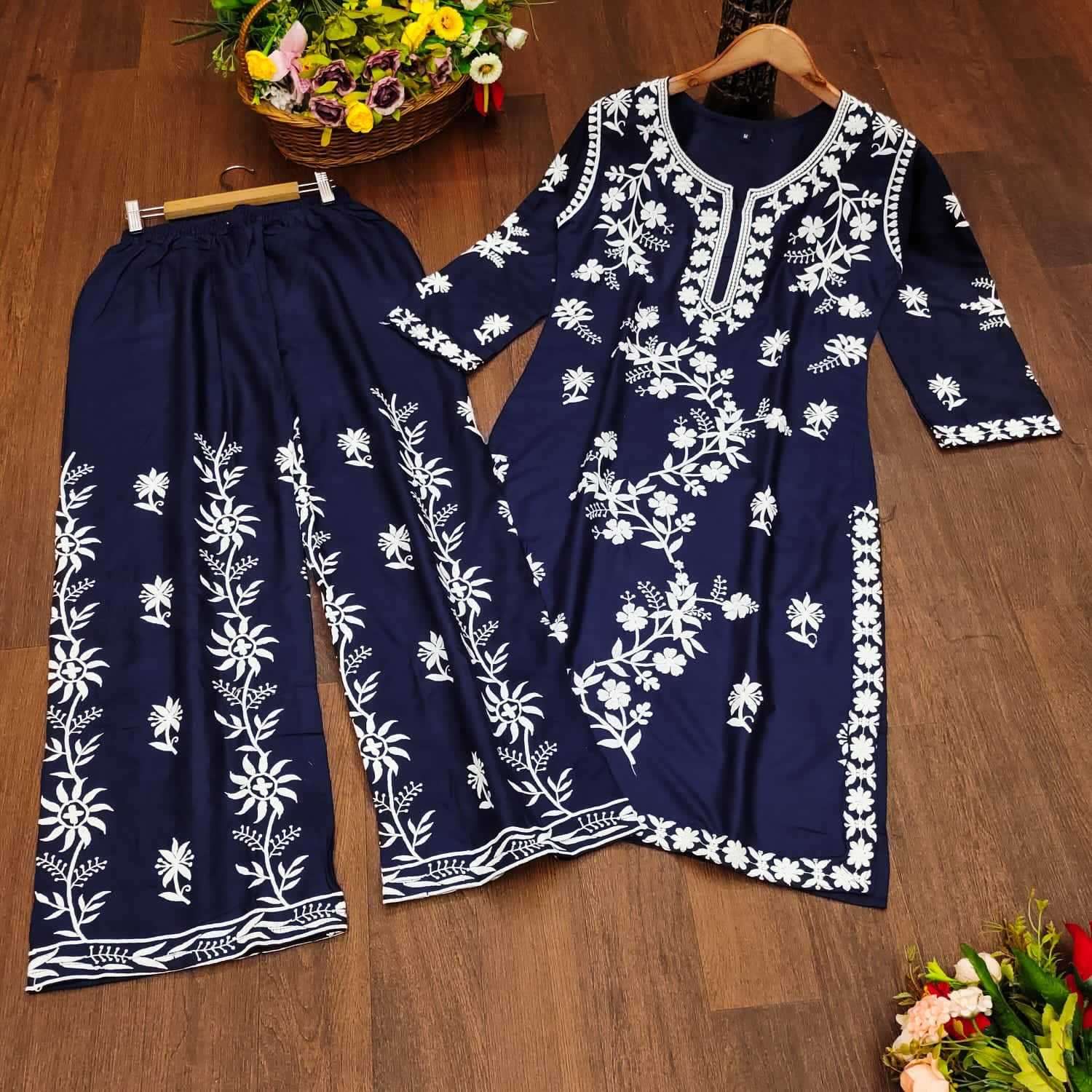 pr rasili nx readymade elegant embroidery work kurti pant plus sizes