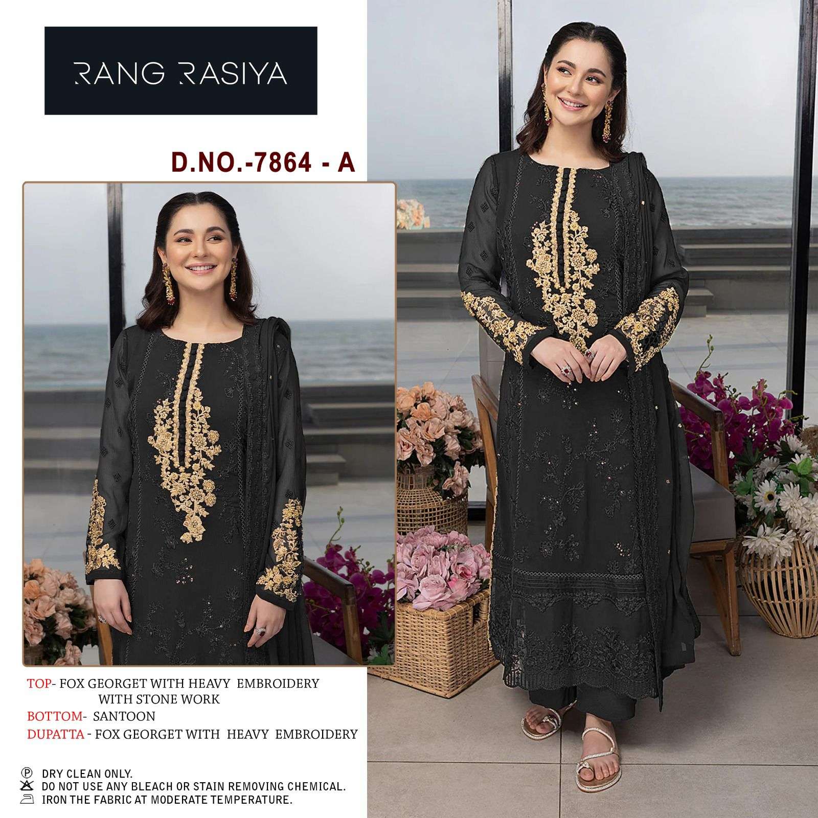 rang rasiya RR-7864 A-B COLORS designer FOX GEORGETTE EMBROIDERED suit
