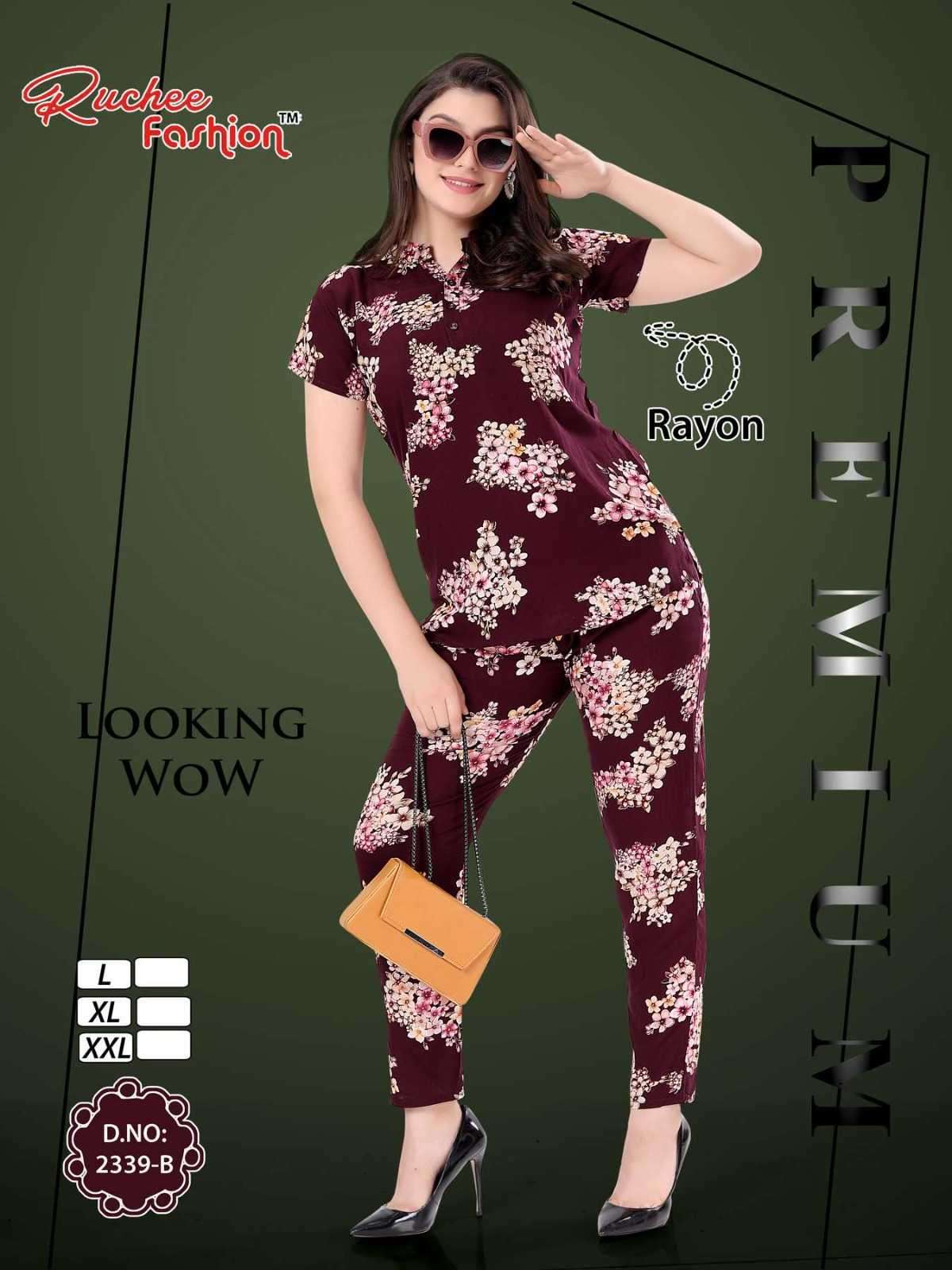 ruchee fashion rayon cord set 2338-2243 rayon co-ord sets