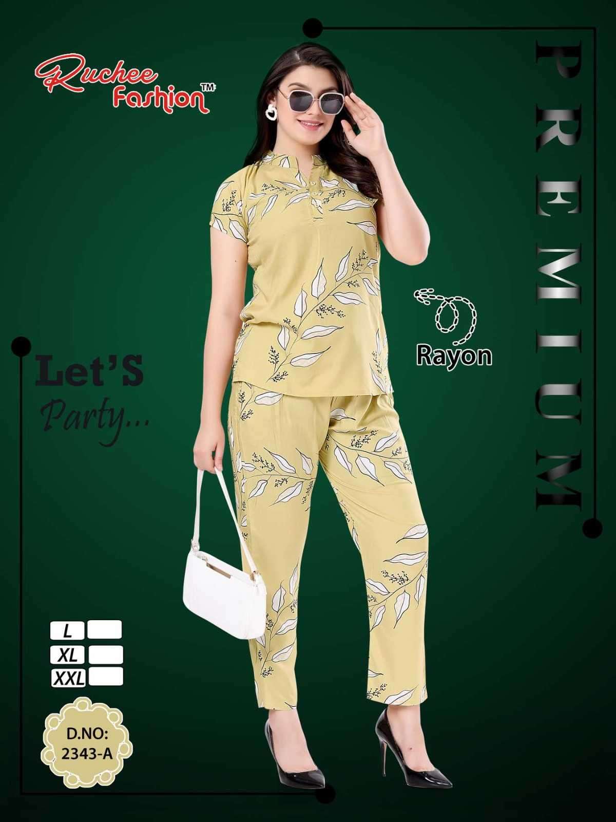 ruchee fashion rayon cord set 2338-2243 rayon co-ord sets