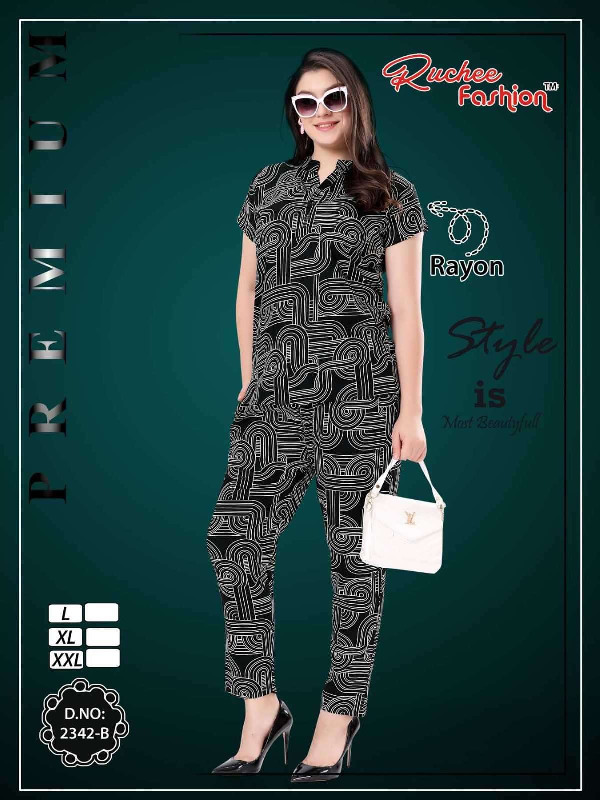ruchee fashion rayon cord set 2338-2243 rayon co-ord sets