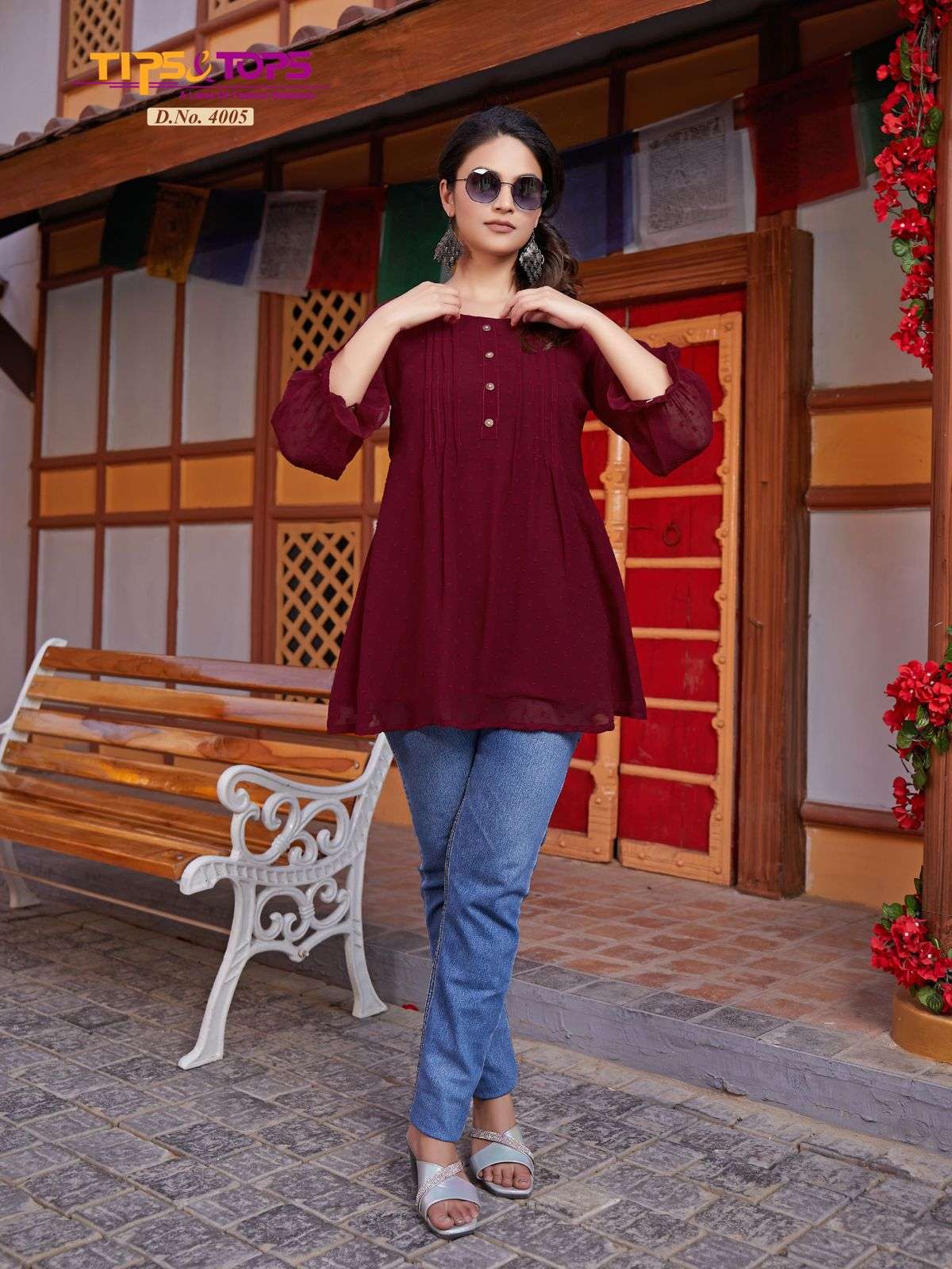 tips and tops instagirl vol 4 series Heavy Georgette kurti